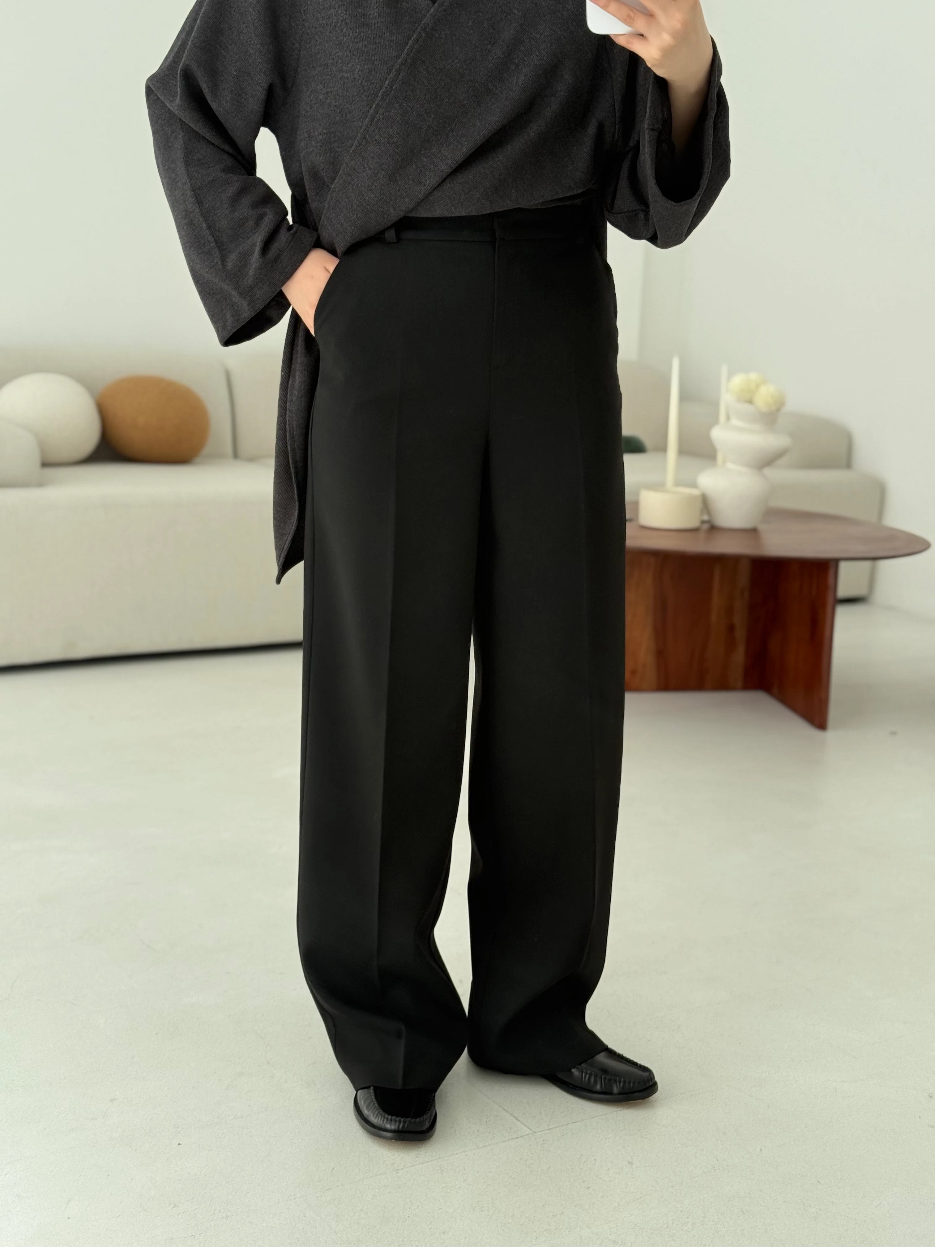 Klasik Tam Boy Pantolon Siyah