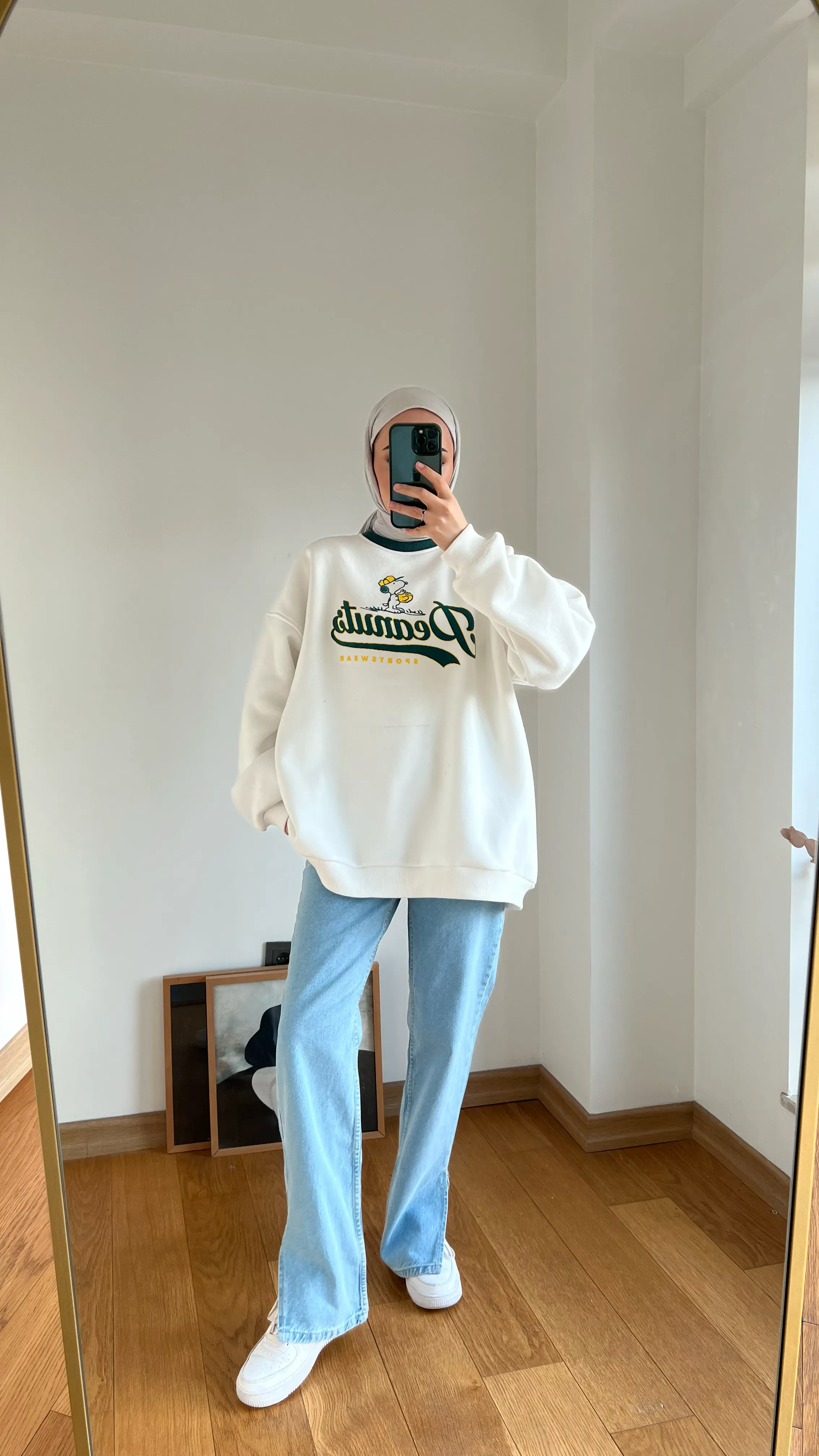 Peanuts Basklı Sweatshirt