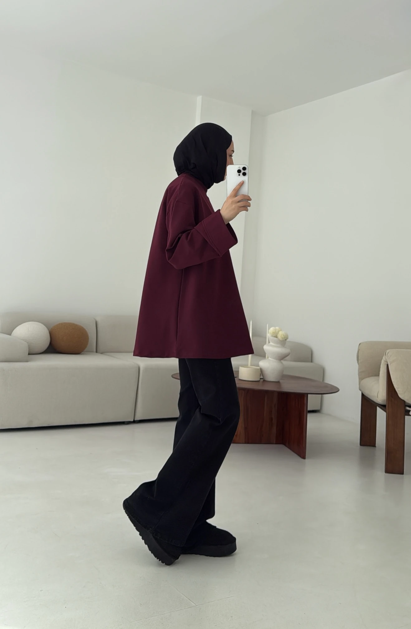 Dikiş Detay Basic Sweat Mürdüm