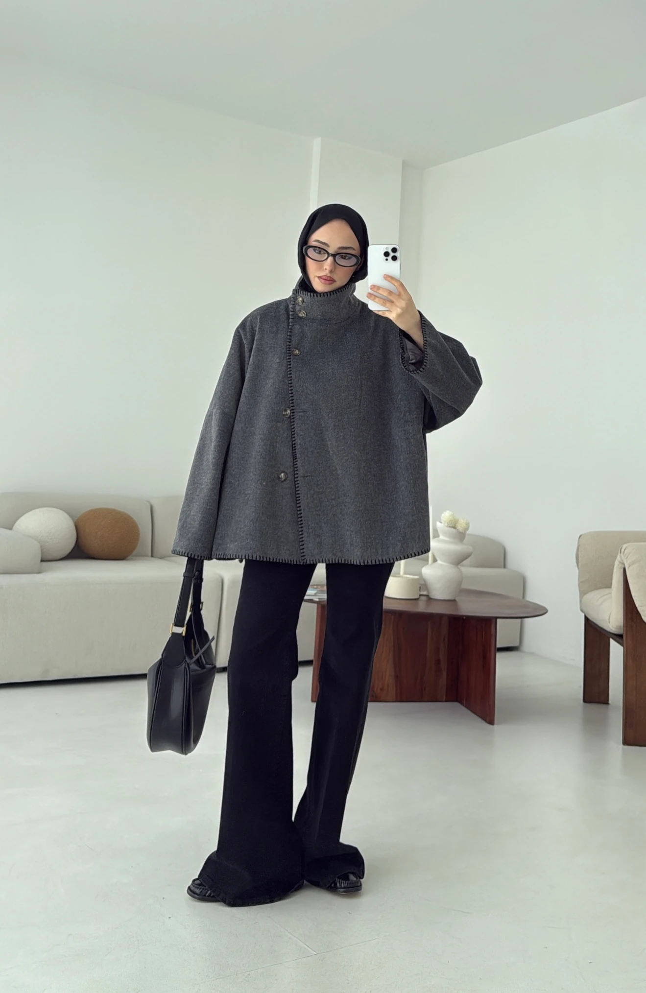 Nakış Detay Premium Kaban Antrasit