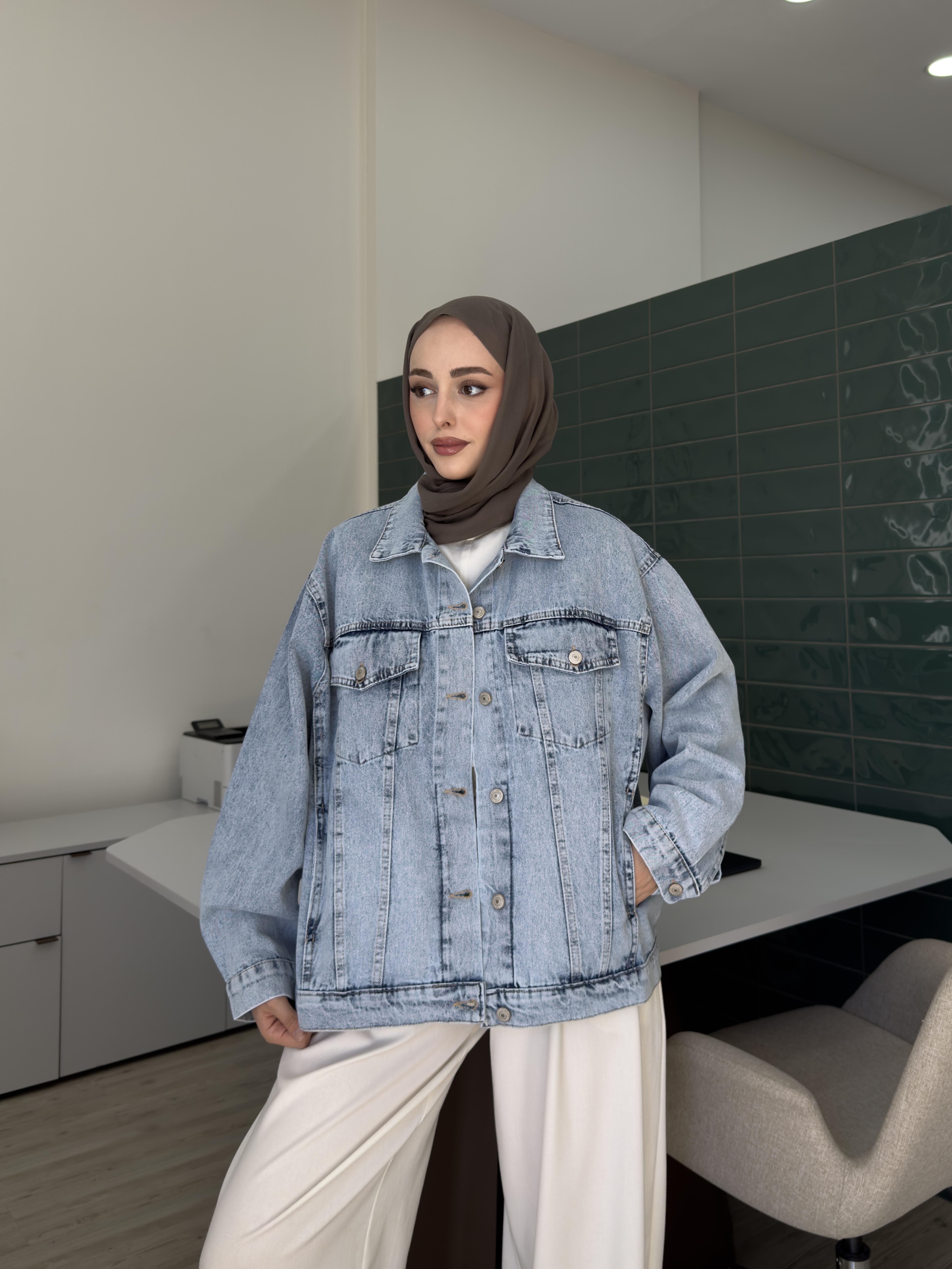 Oversize Mavi Denim Ceket