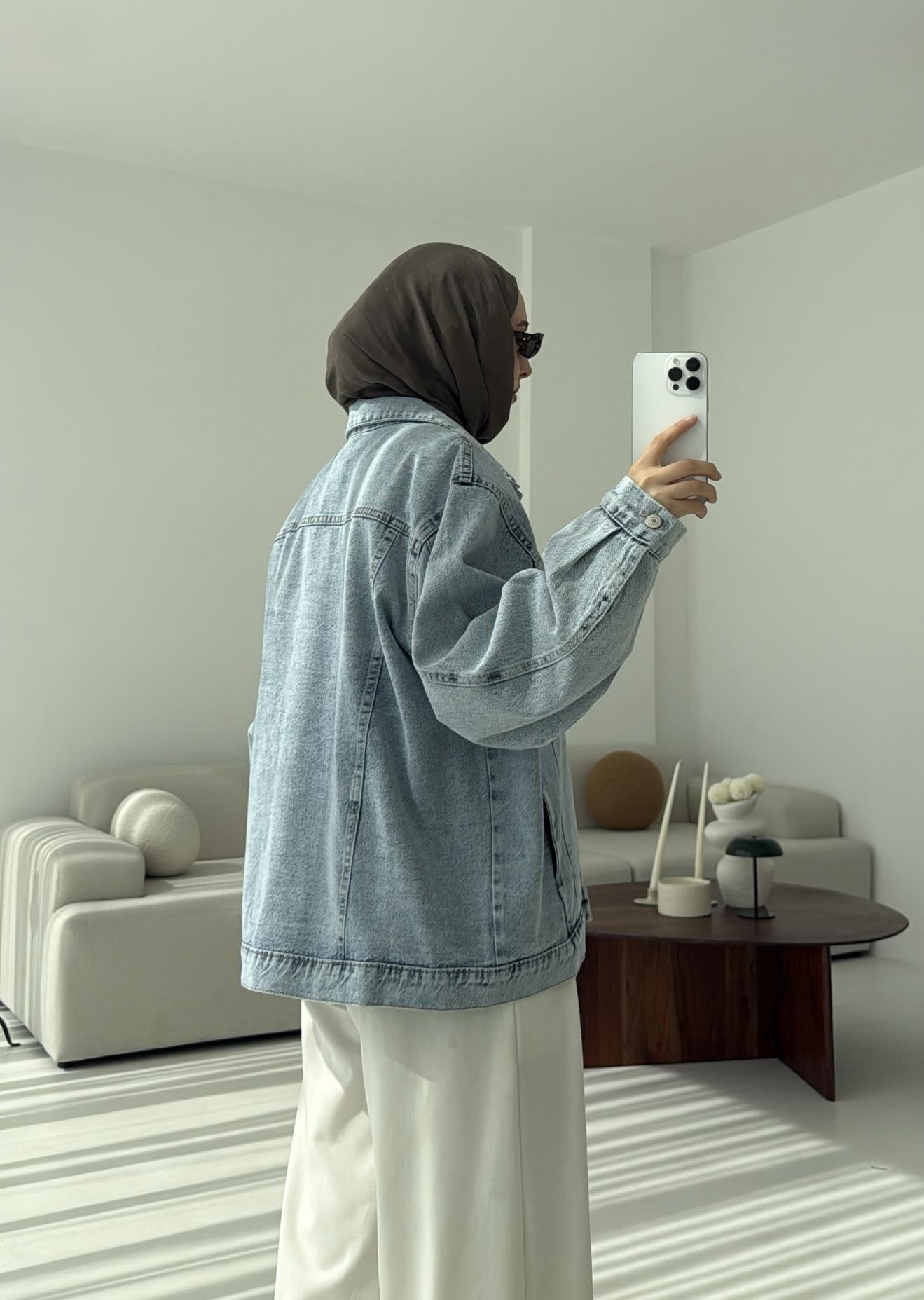 Oversize Mavi Denim Ceket