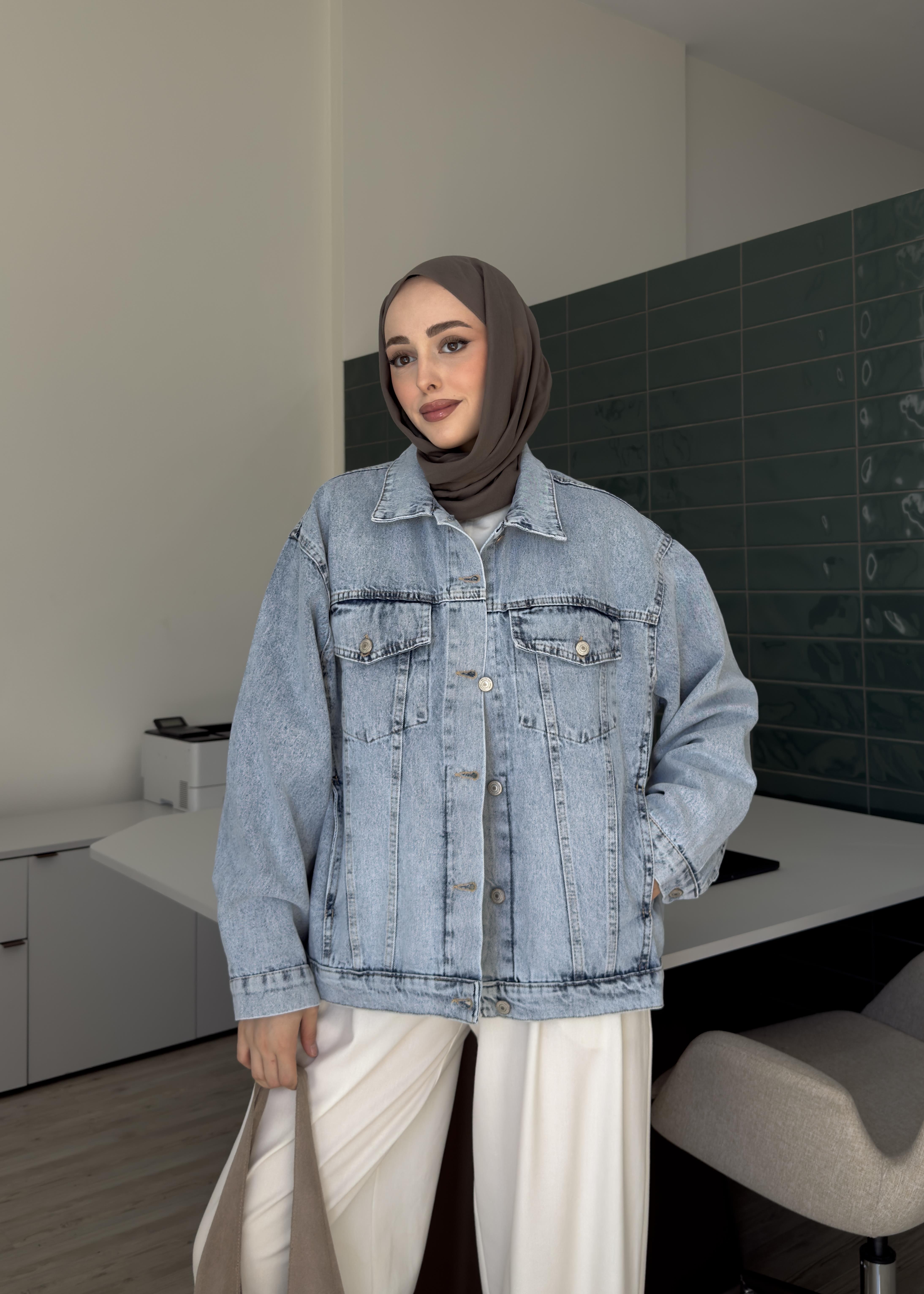 Oversize Mavi Denim Ceket