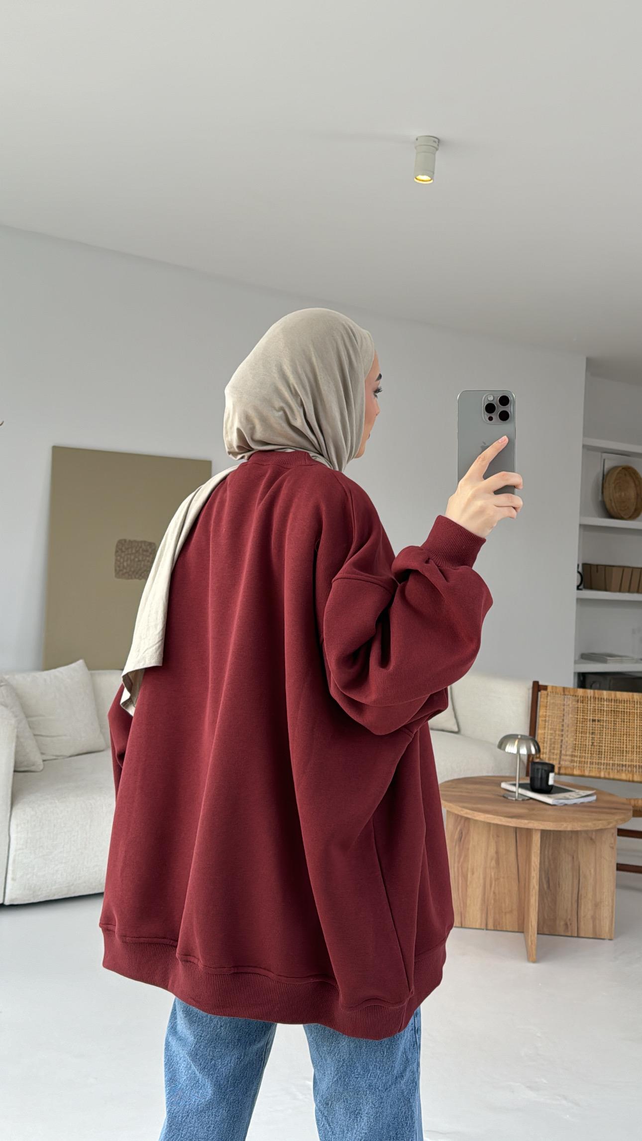 Oversize Üç İplik Sweatshirt