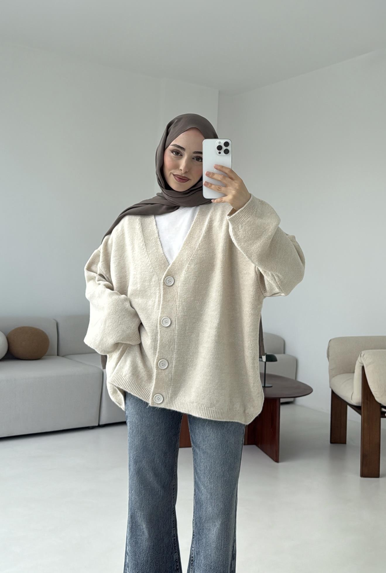 Oversize Yünlü Kazak Taş