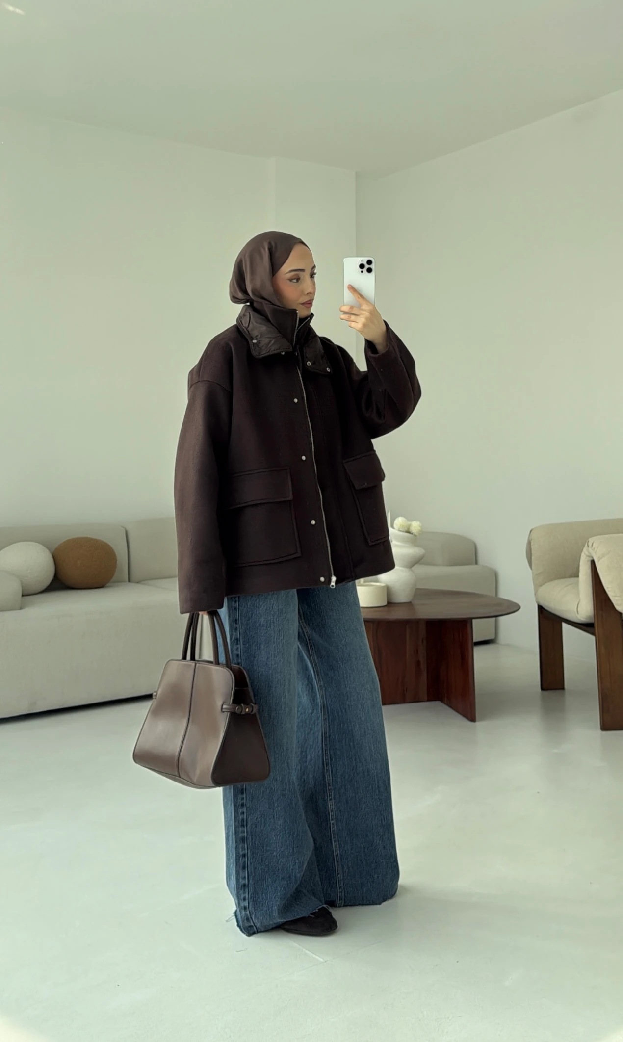 Klapalı Tasarım Kaban Kahve