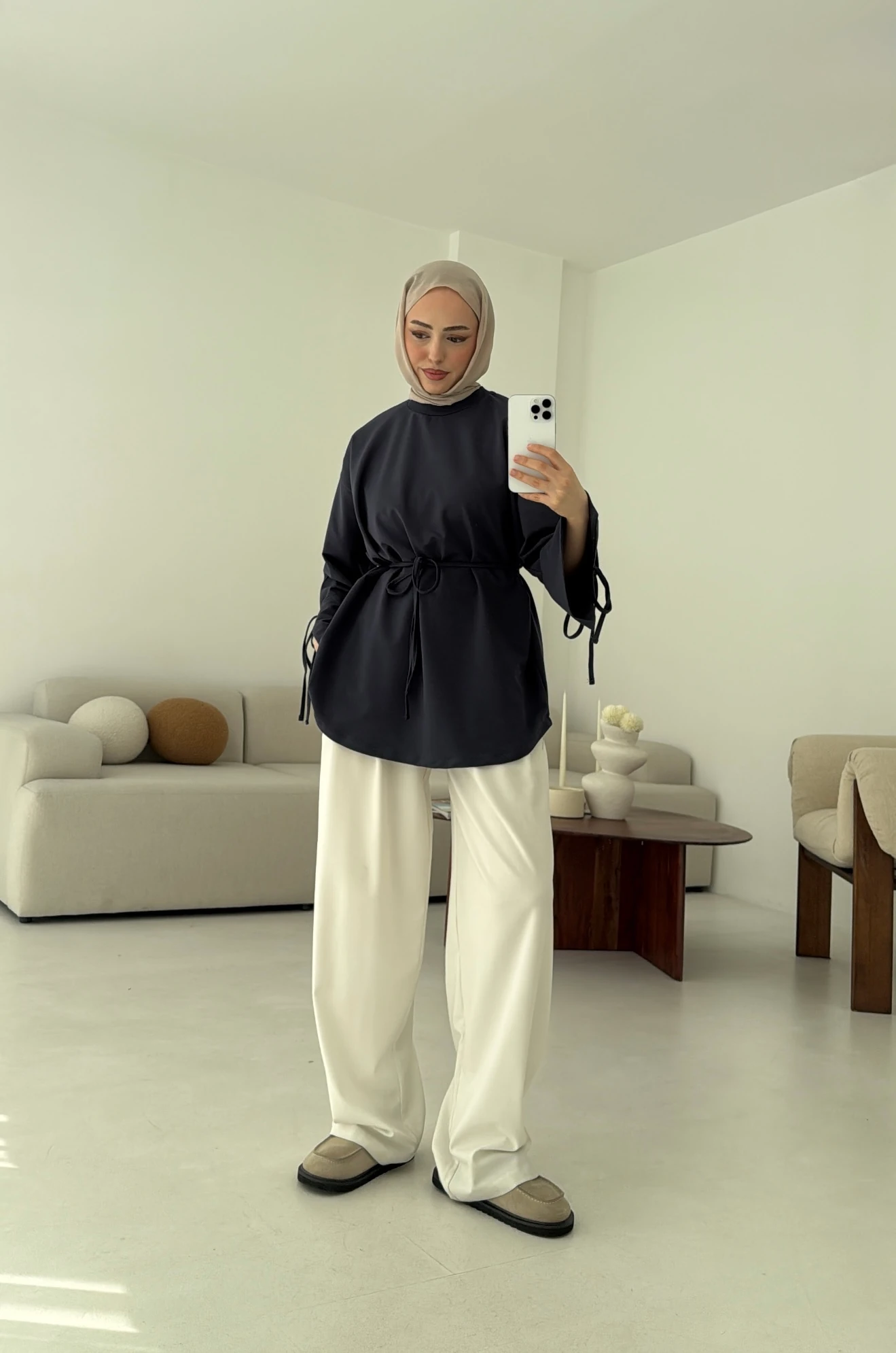 Manşeti Yırtmaçlı Sweat Antrasit