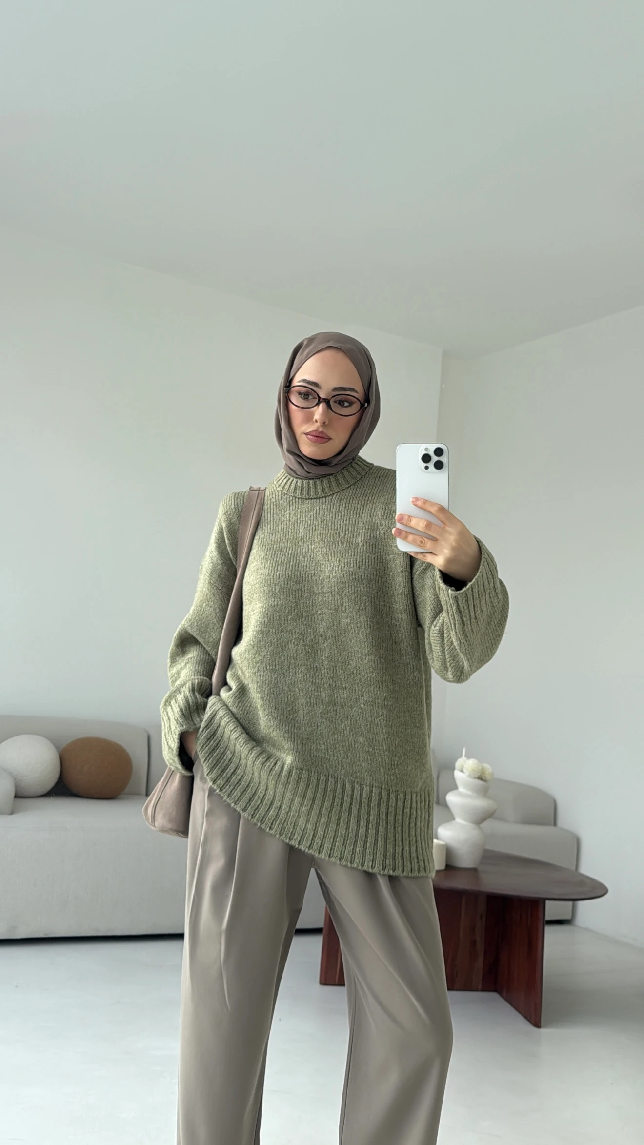 Oversize Soft Triko Kazak Soft Yeşil