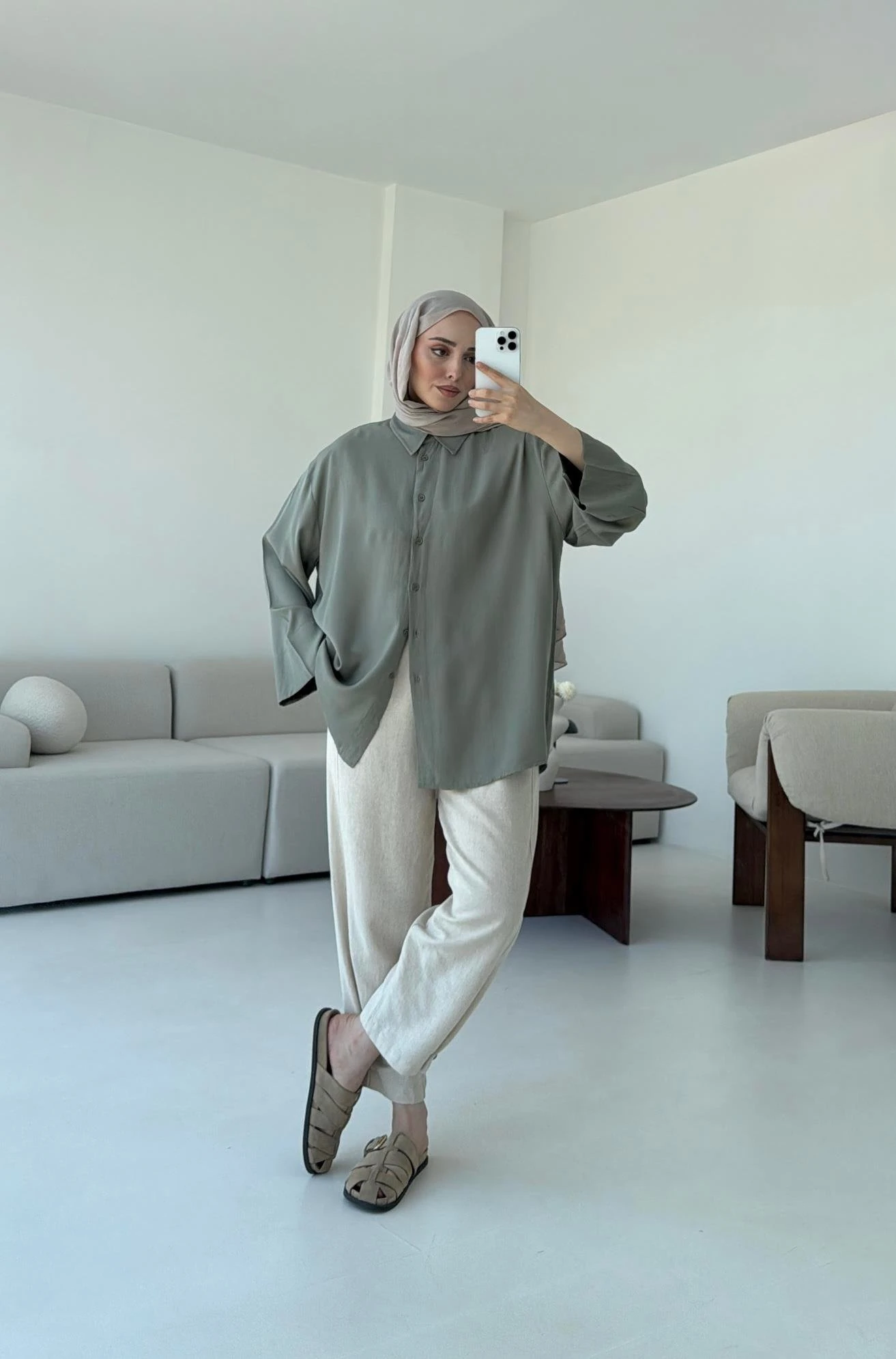 Tencel Yıkamalı Gömlek Cağla