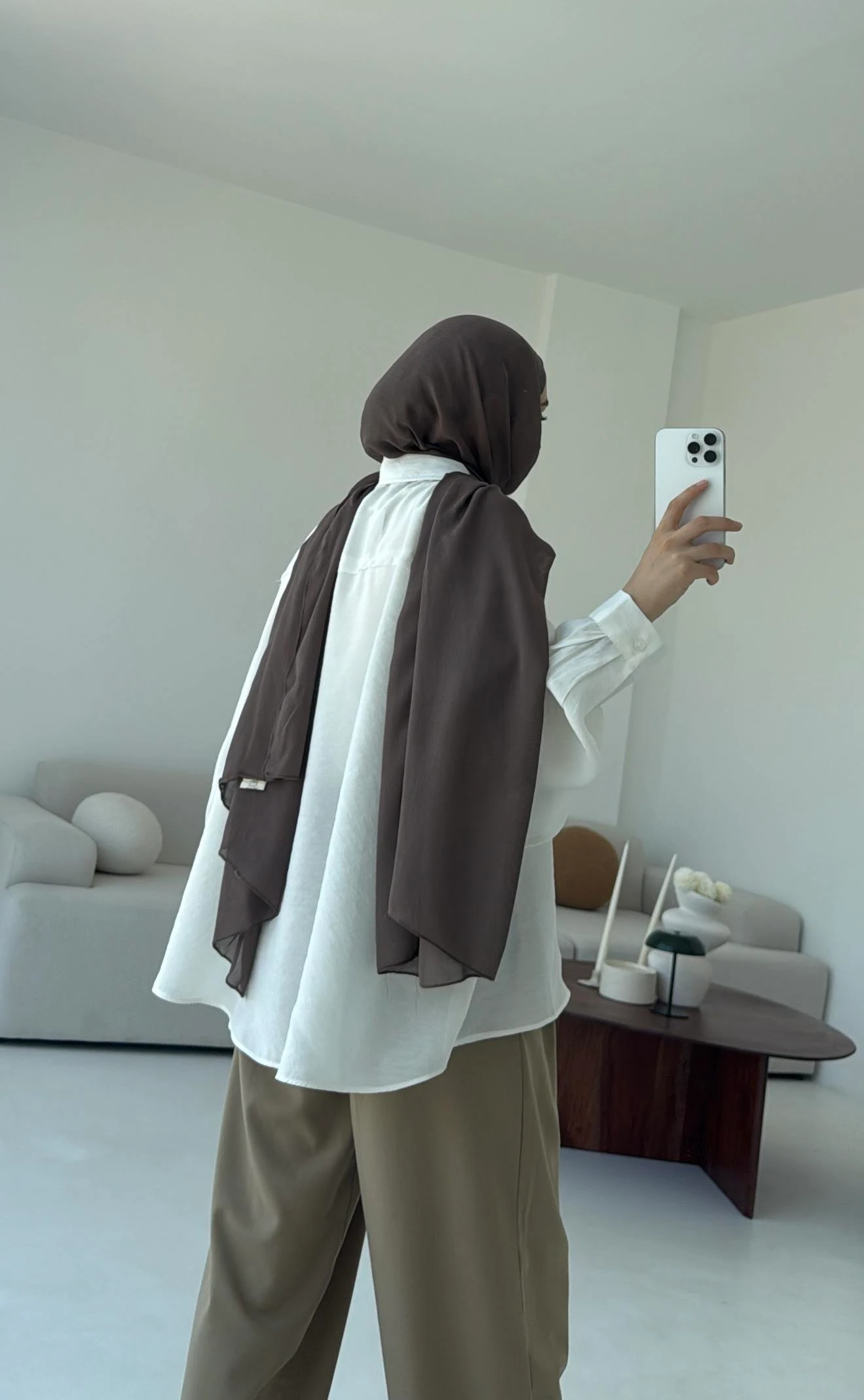 Tencel Pis Dikiş Oversize Beyaz Gömlek
