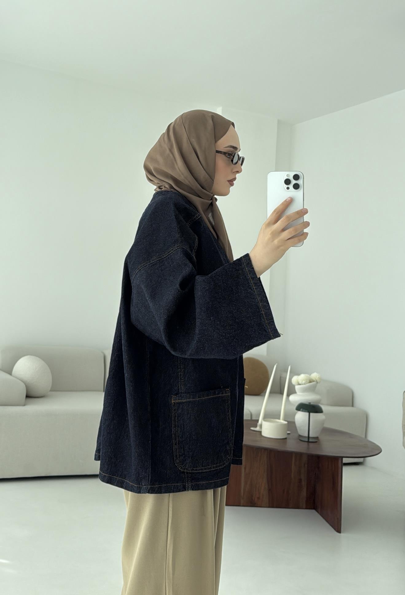 Oversize Wide Denim Ceket