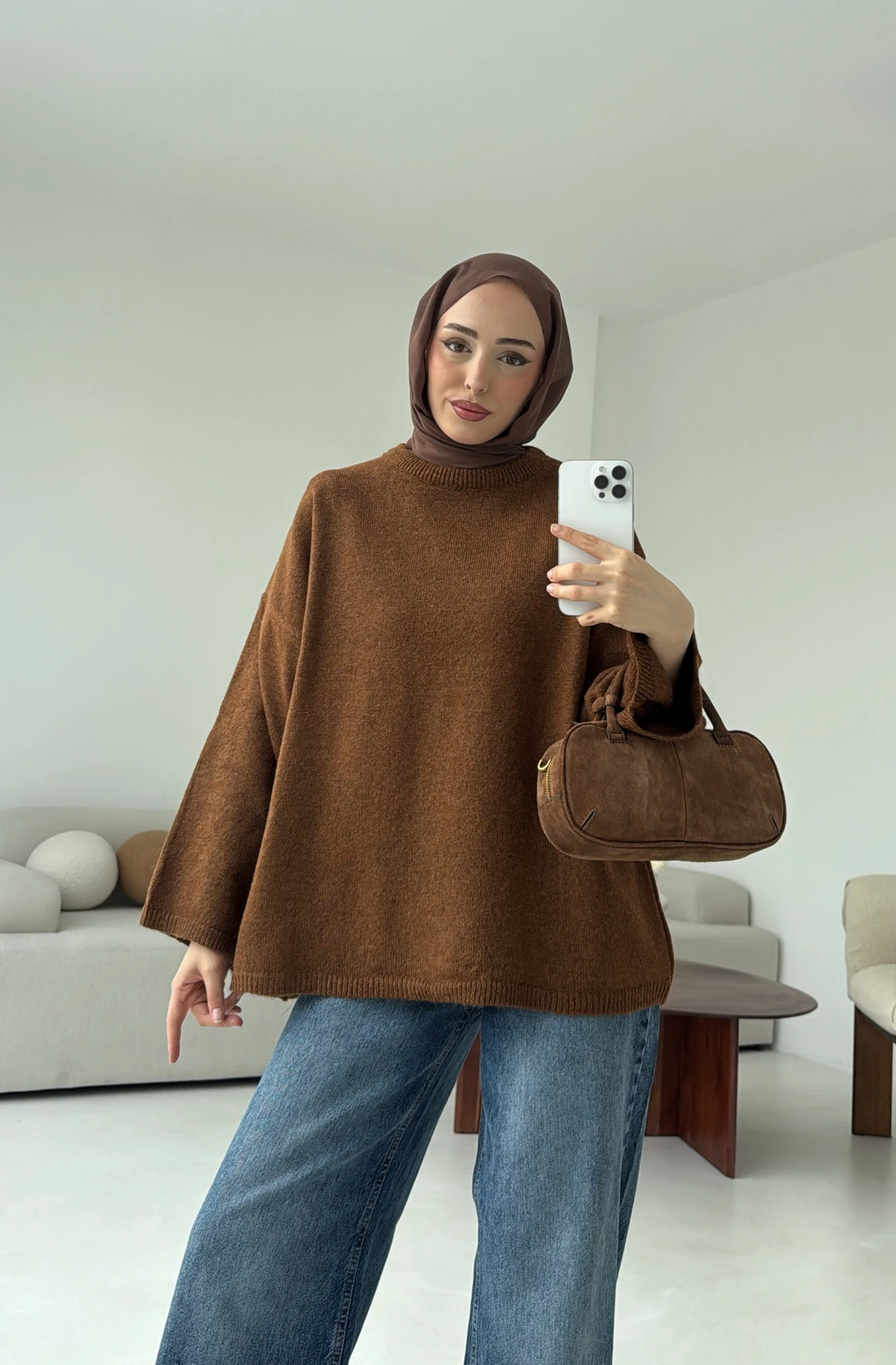 Geniş Kol Basıc Kazak Tarcın