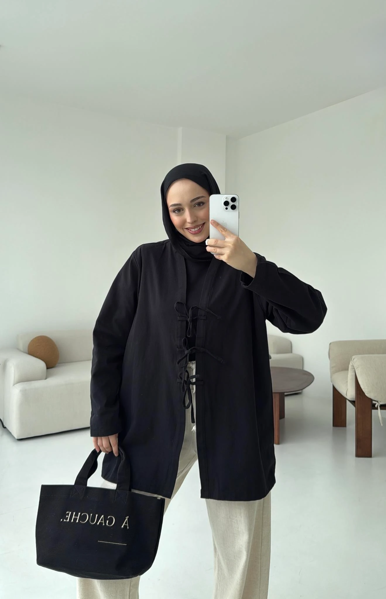 Üç Bağlamalı Kimono Siyah