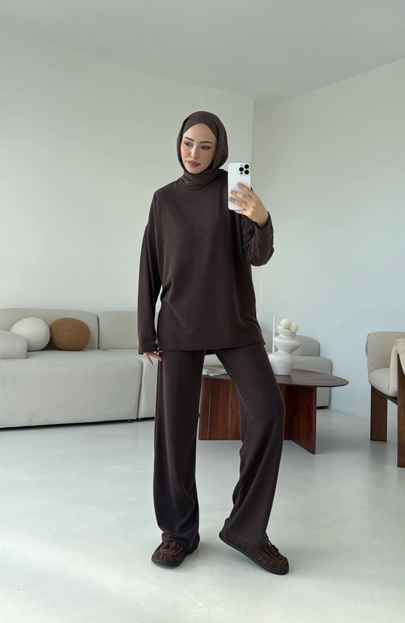 Tunikli Viscon Takım Kahve