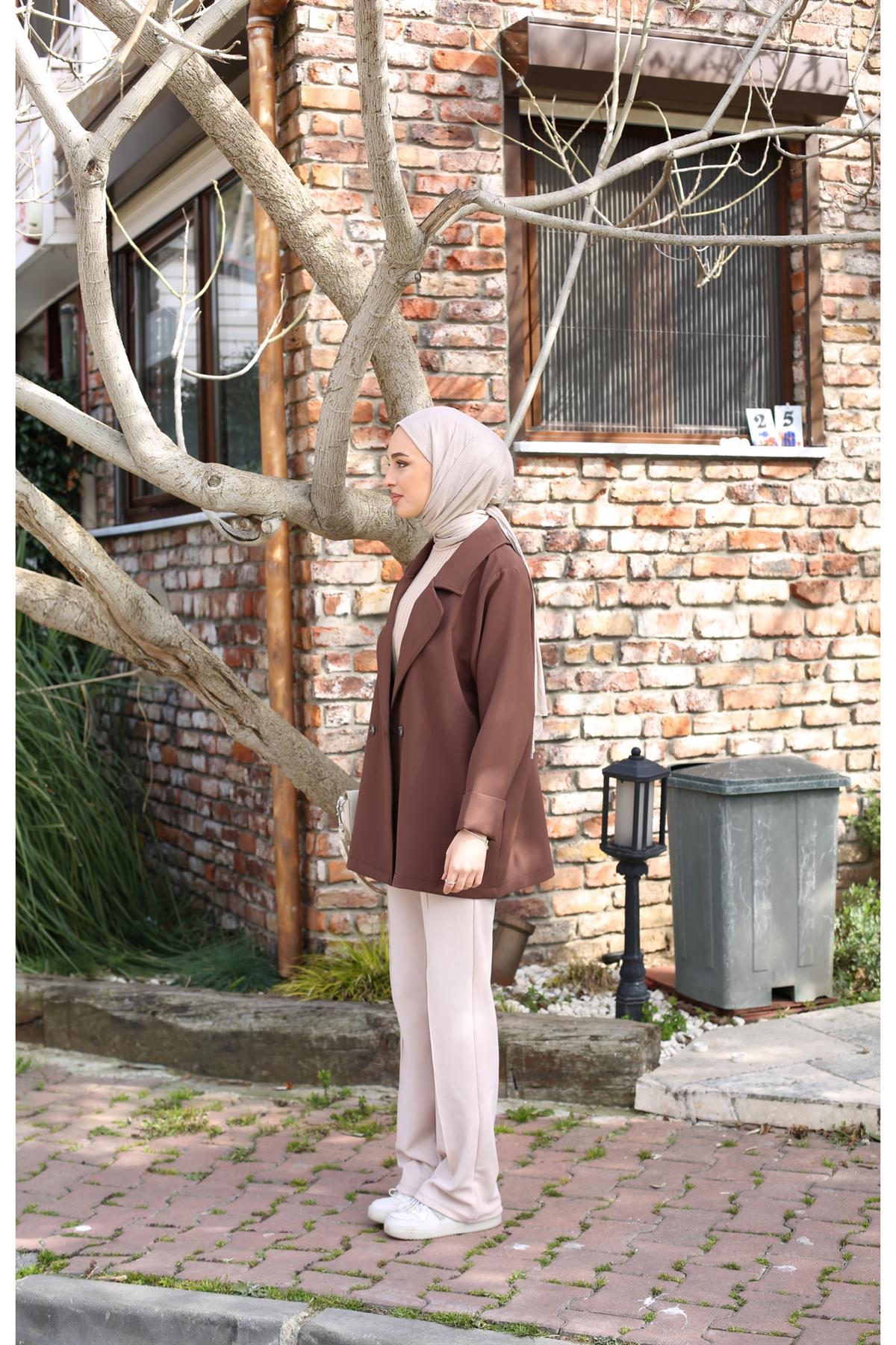 Oversize Ceket Kahve Yazlık