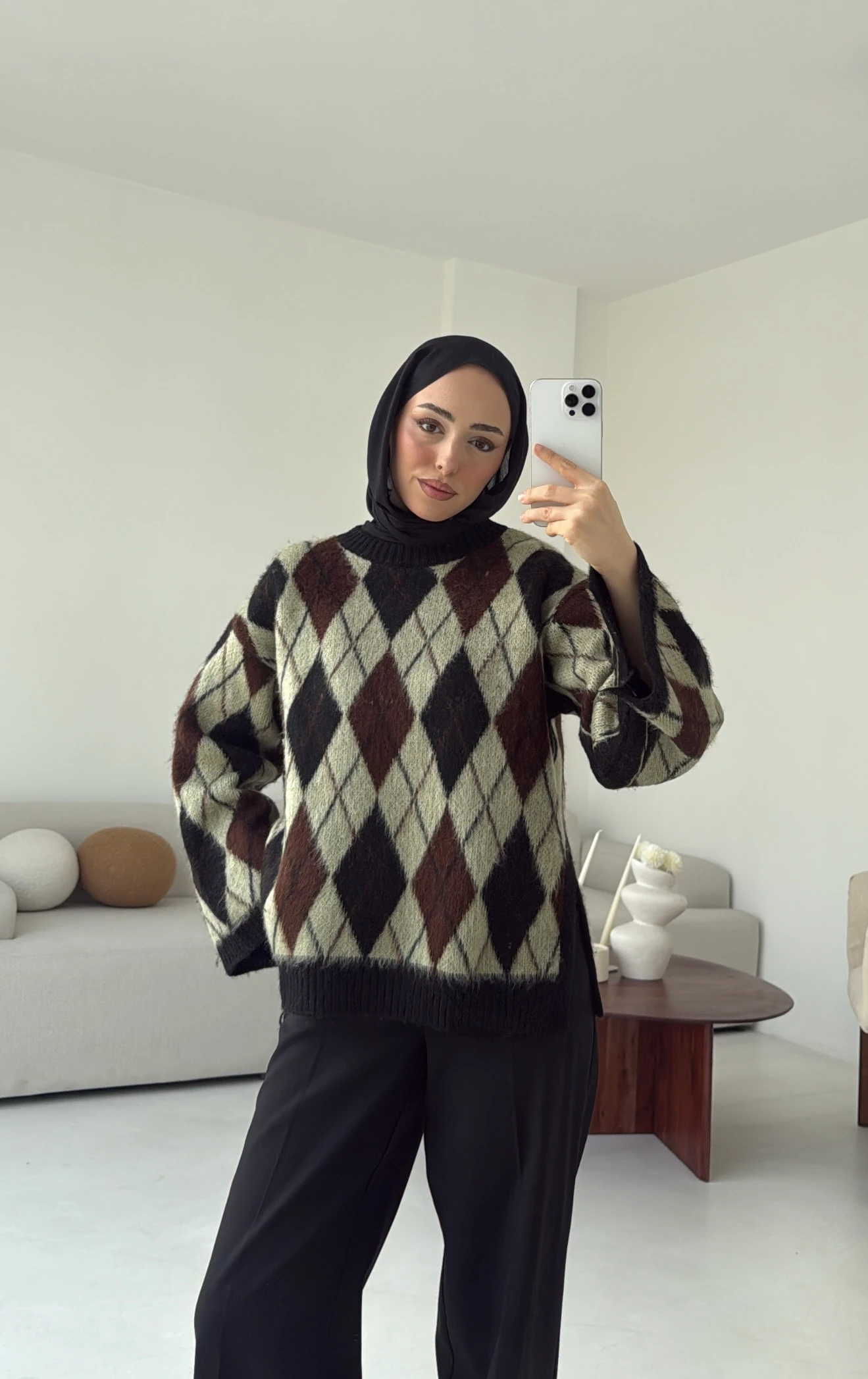 Kolu Yırtmaç Detay Tasarım Kazak Haki