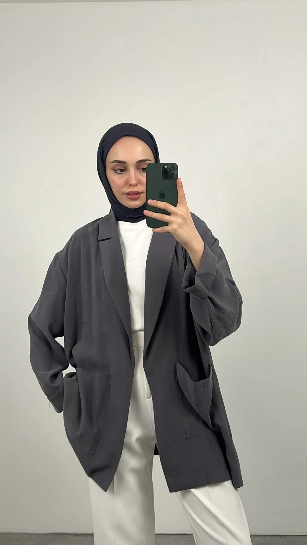 Modal Kumaş Yazlık Ceket  Antrasit