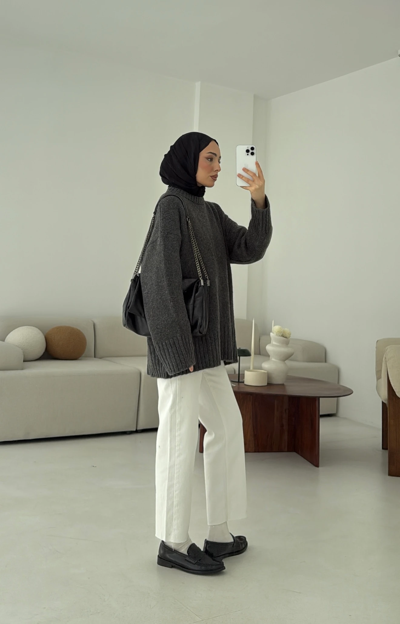 Oversize Soft Triko Kazak Antrasit