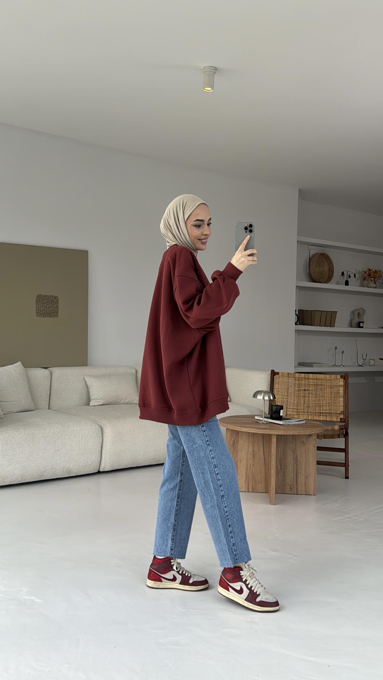 Oversize Üç İplik Sweatshirt