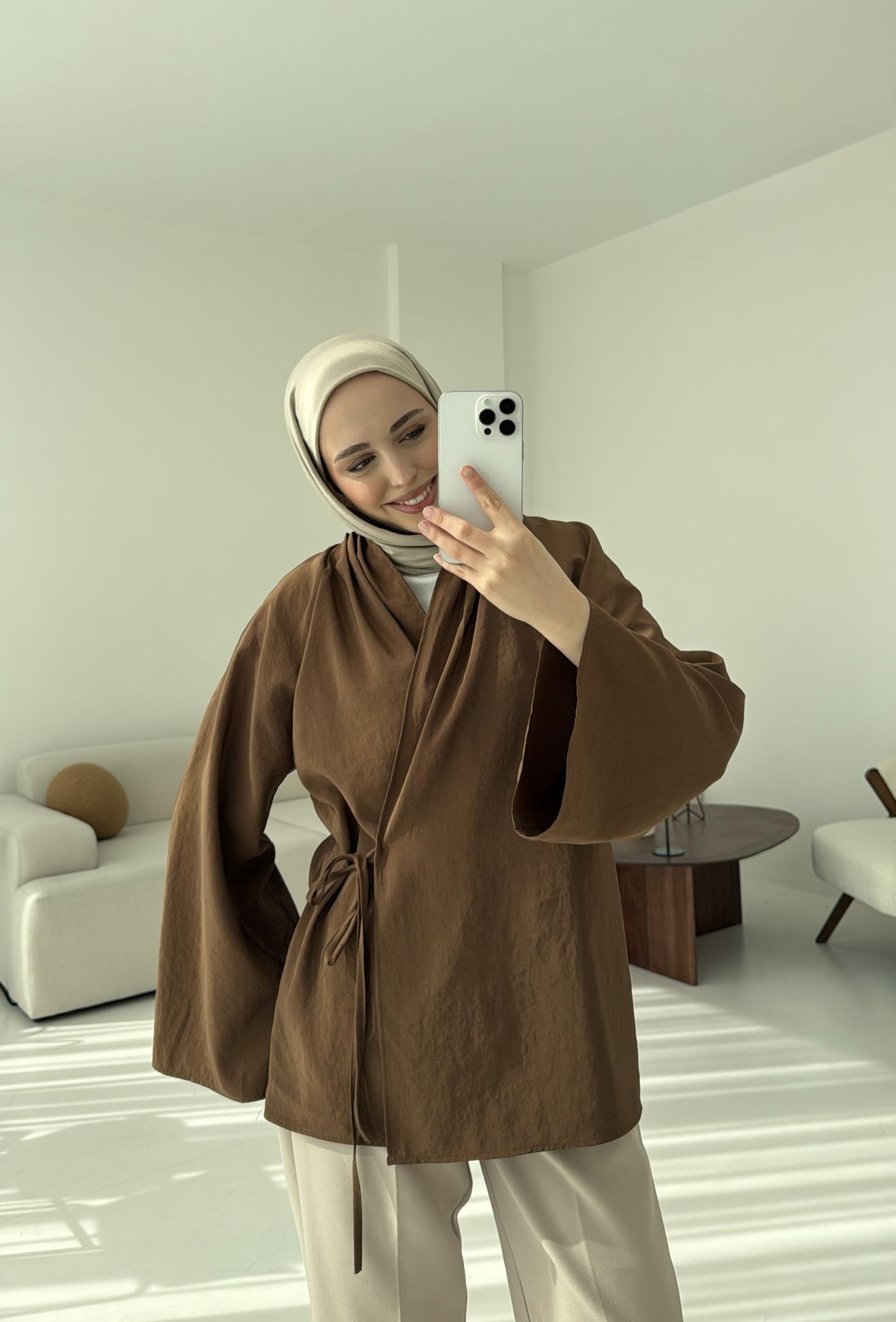 Orijinal Marka Kimono Kahve