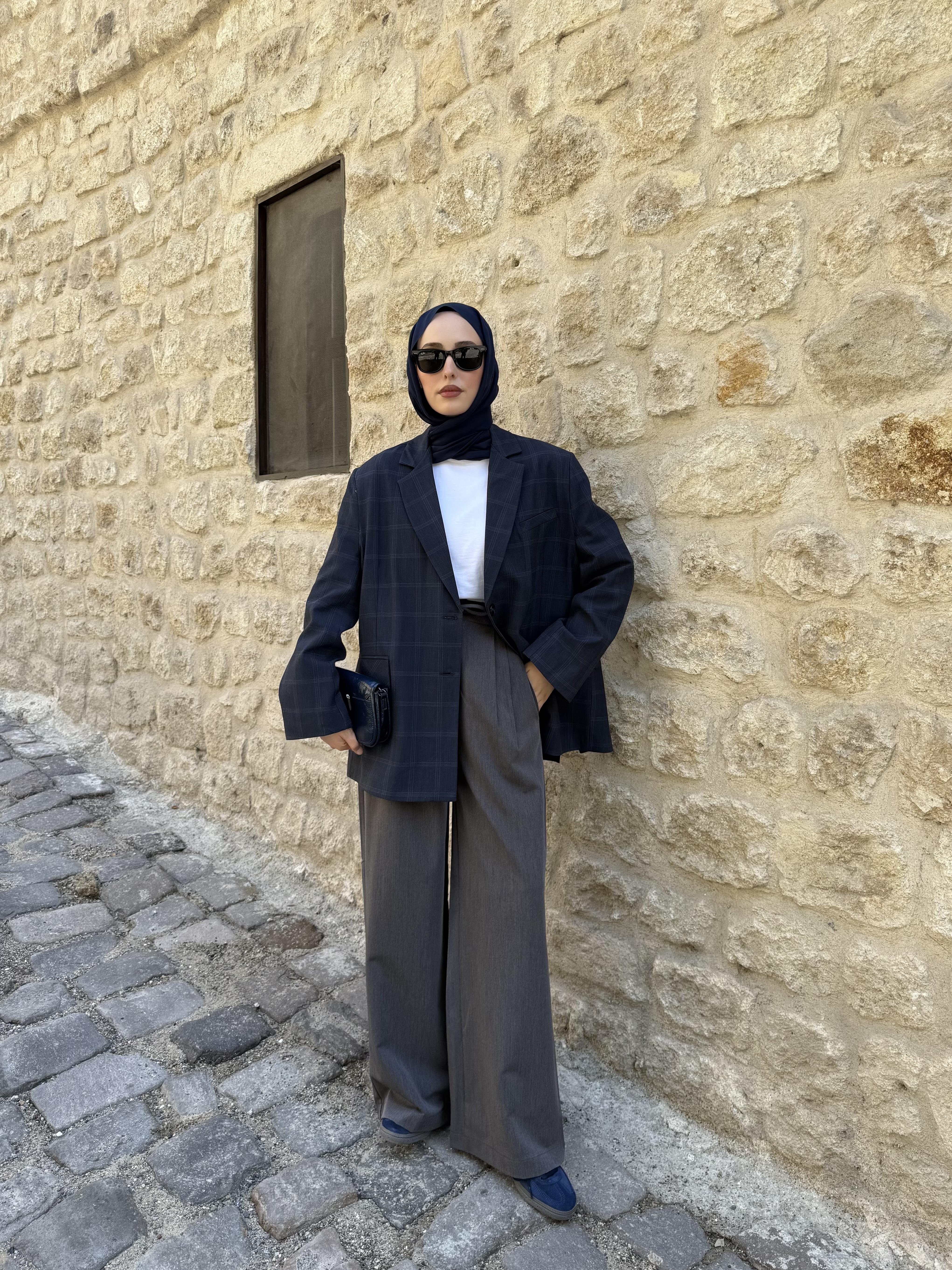 Lacivert Oversize Blazer Ceket