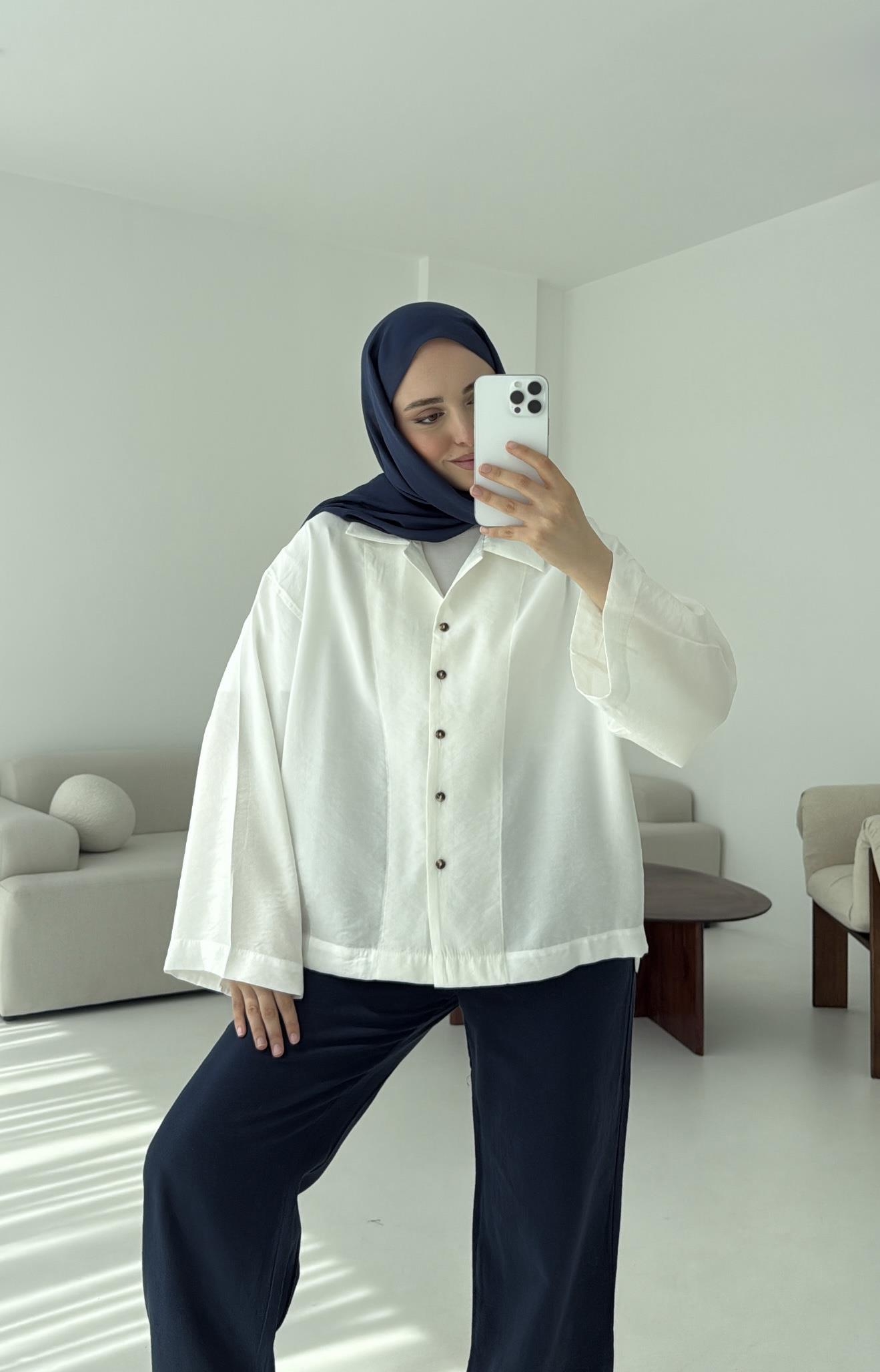 Oversize Gömlek Beyaz