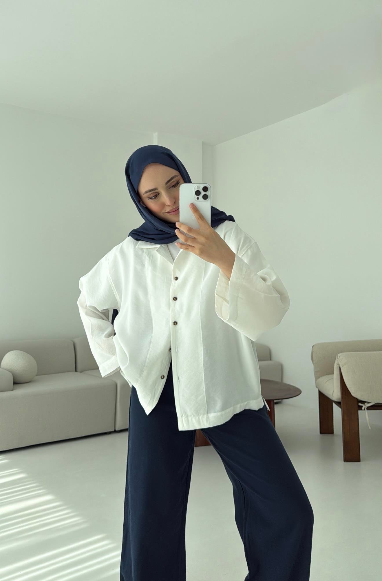 Oversize Gömlek Beyaz