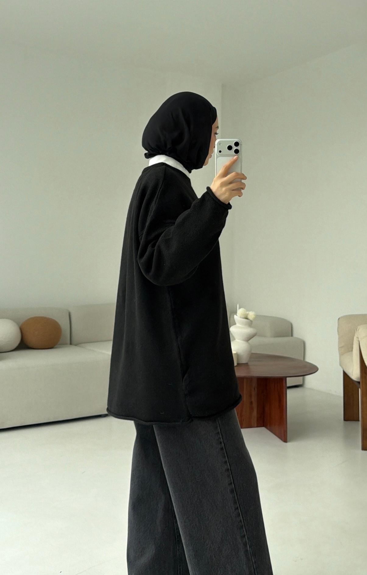 Dikişsiz Triko Kazak Siyah