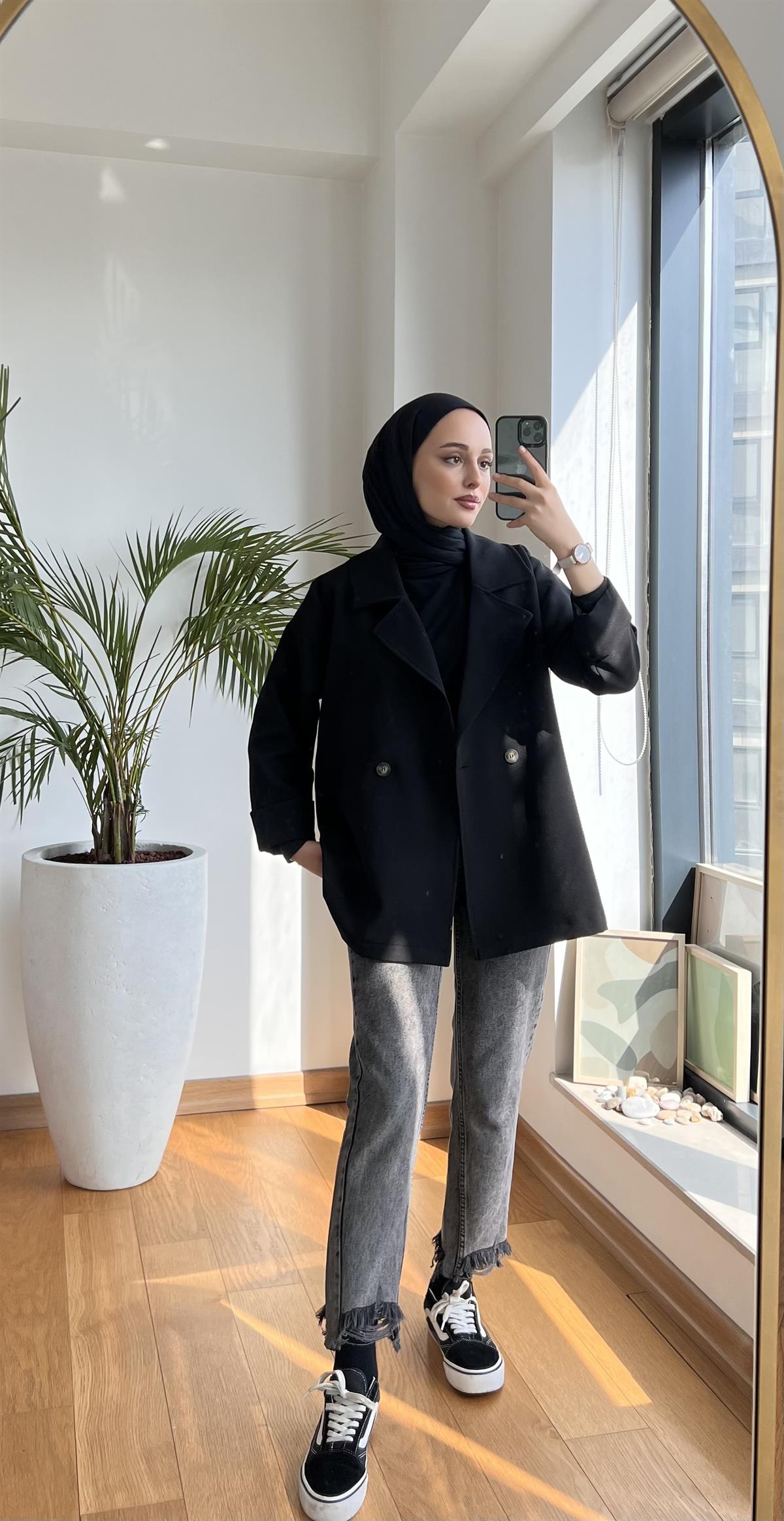 Oversize Ceket Siyah