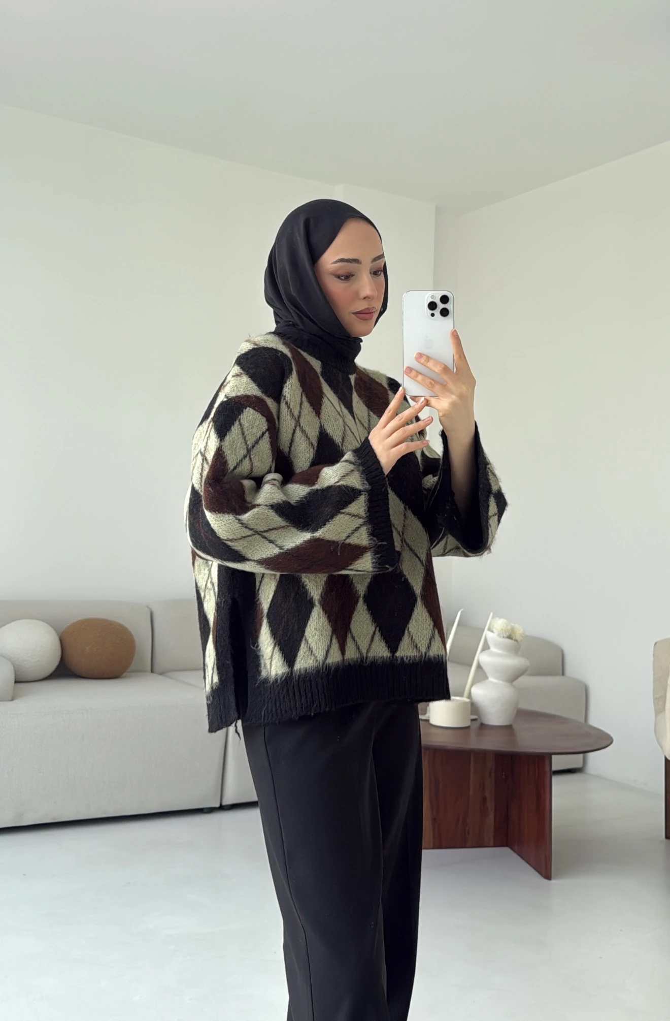 Kolu Yırtmaç Detay Tasarım Kazak Haki