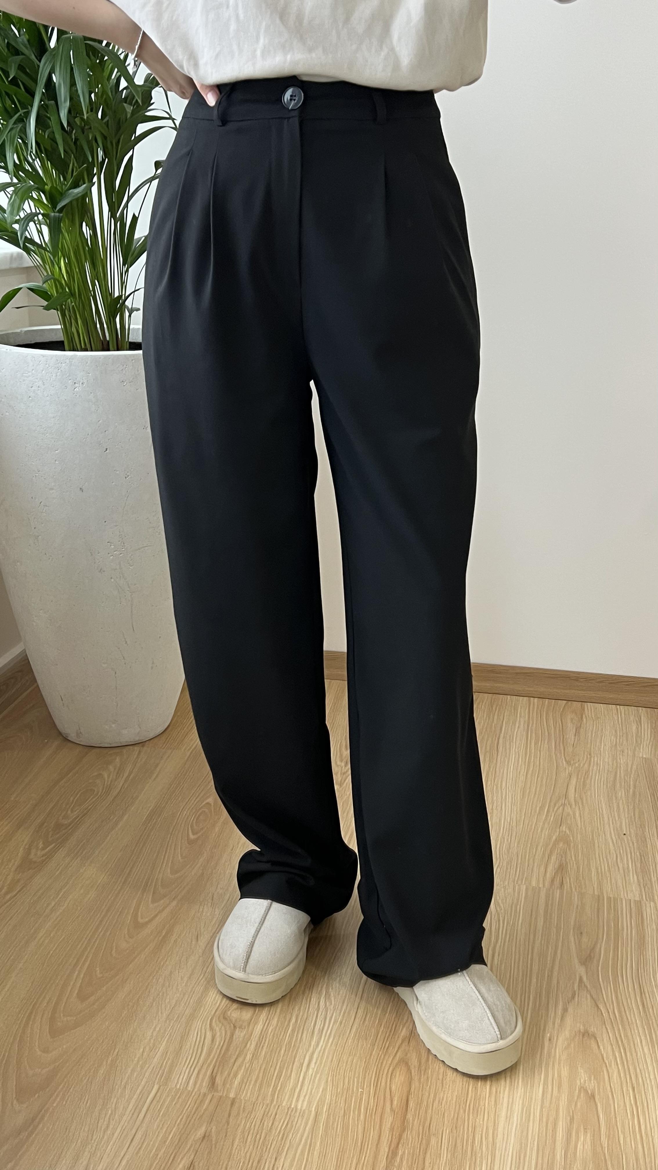 Tam Boy Siyah Palazzo Pantolon