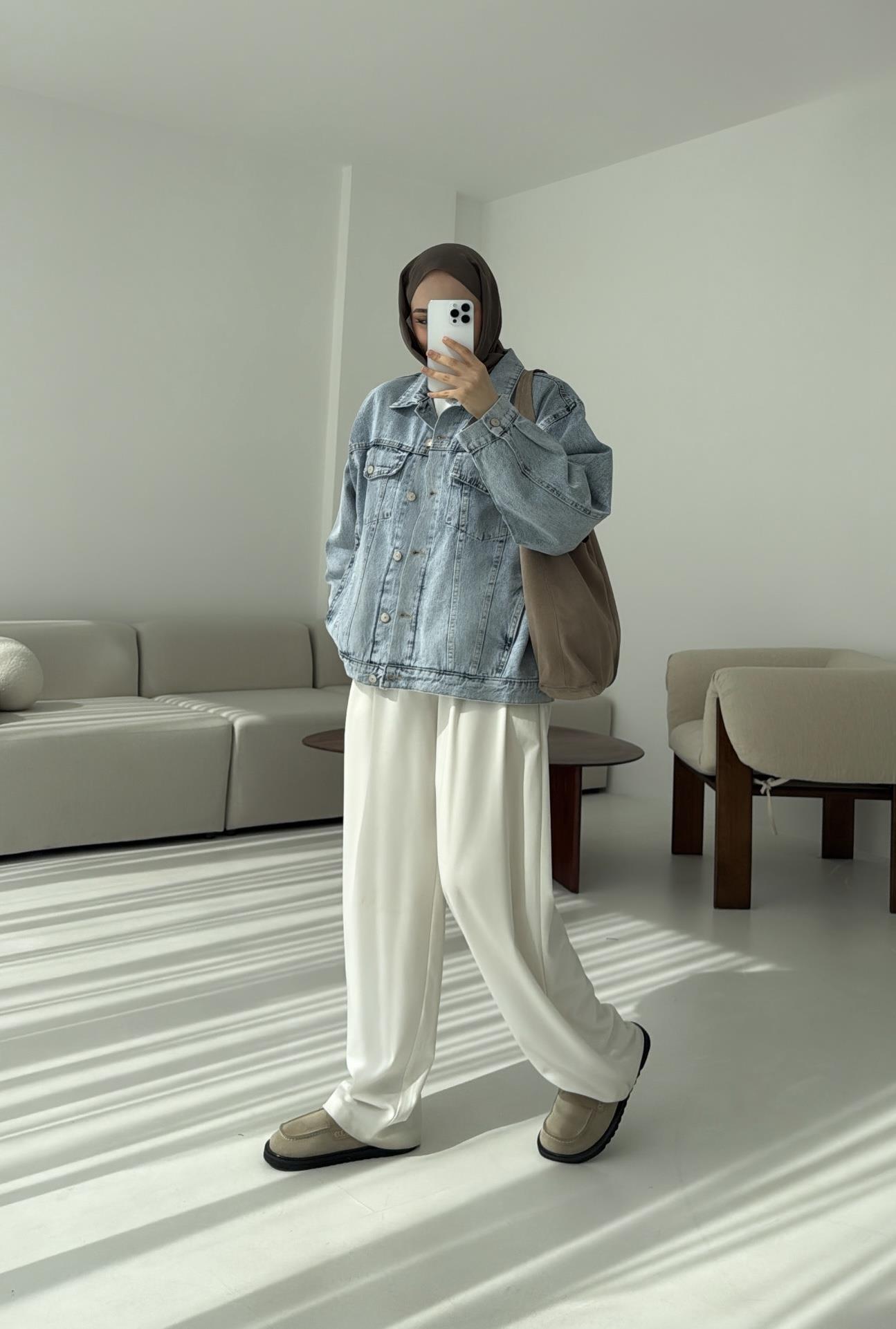 Oversize Mavi Denim Ceket