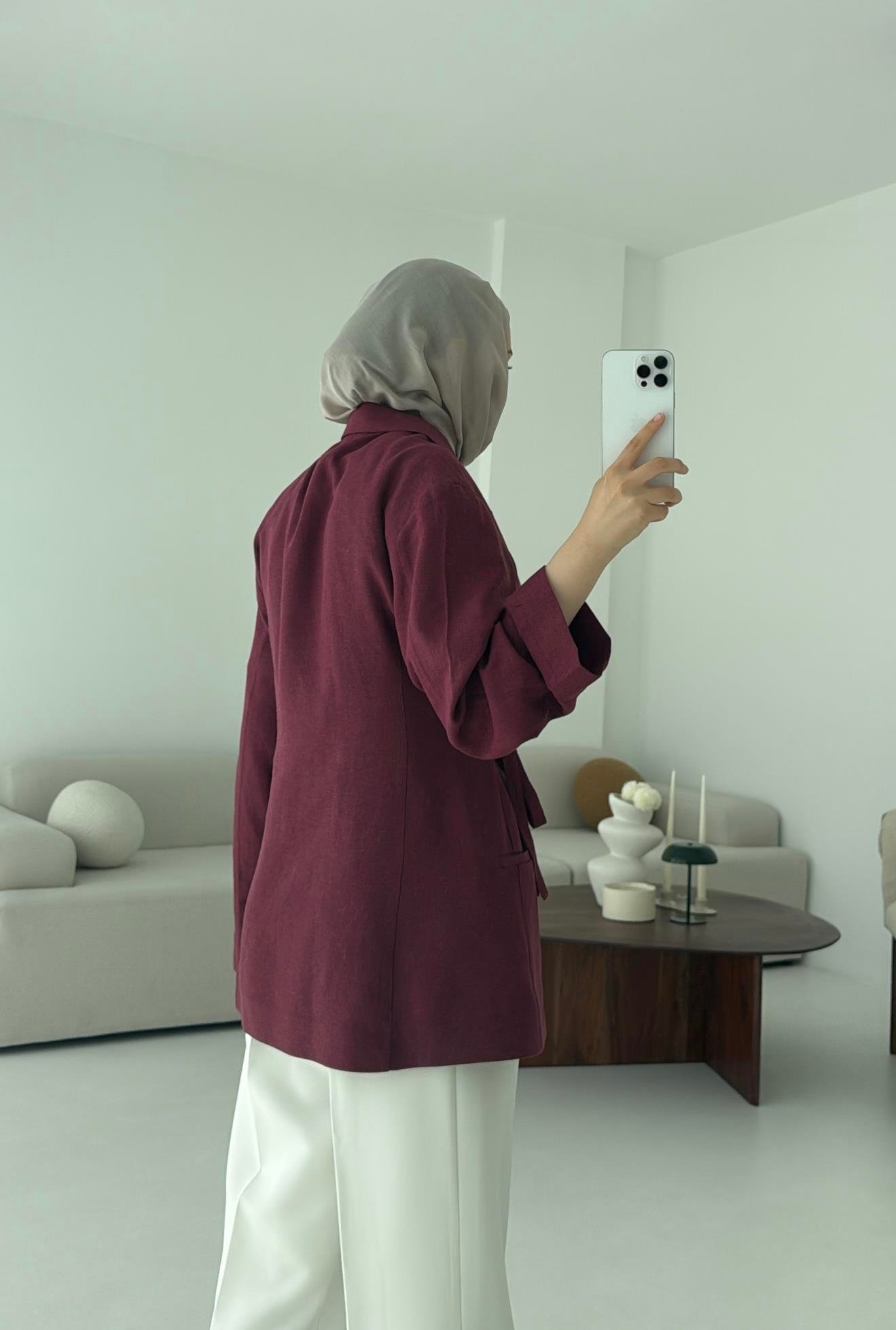 Yazlık Bordo Ceket