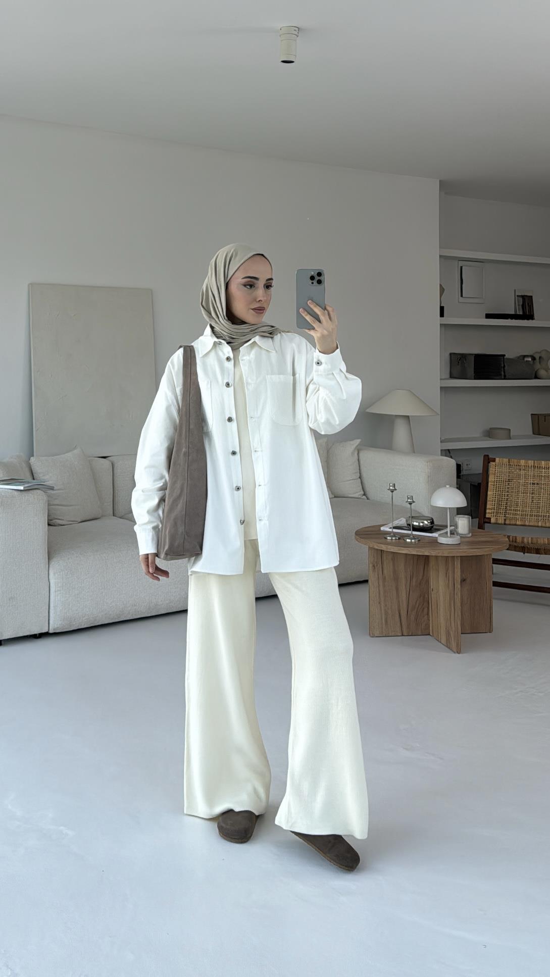 Apero Baskılı Gabardin Ceket Beyaz
