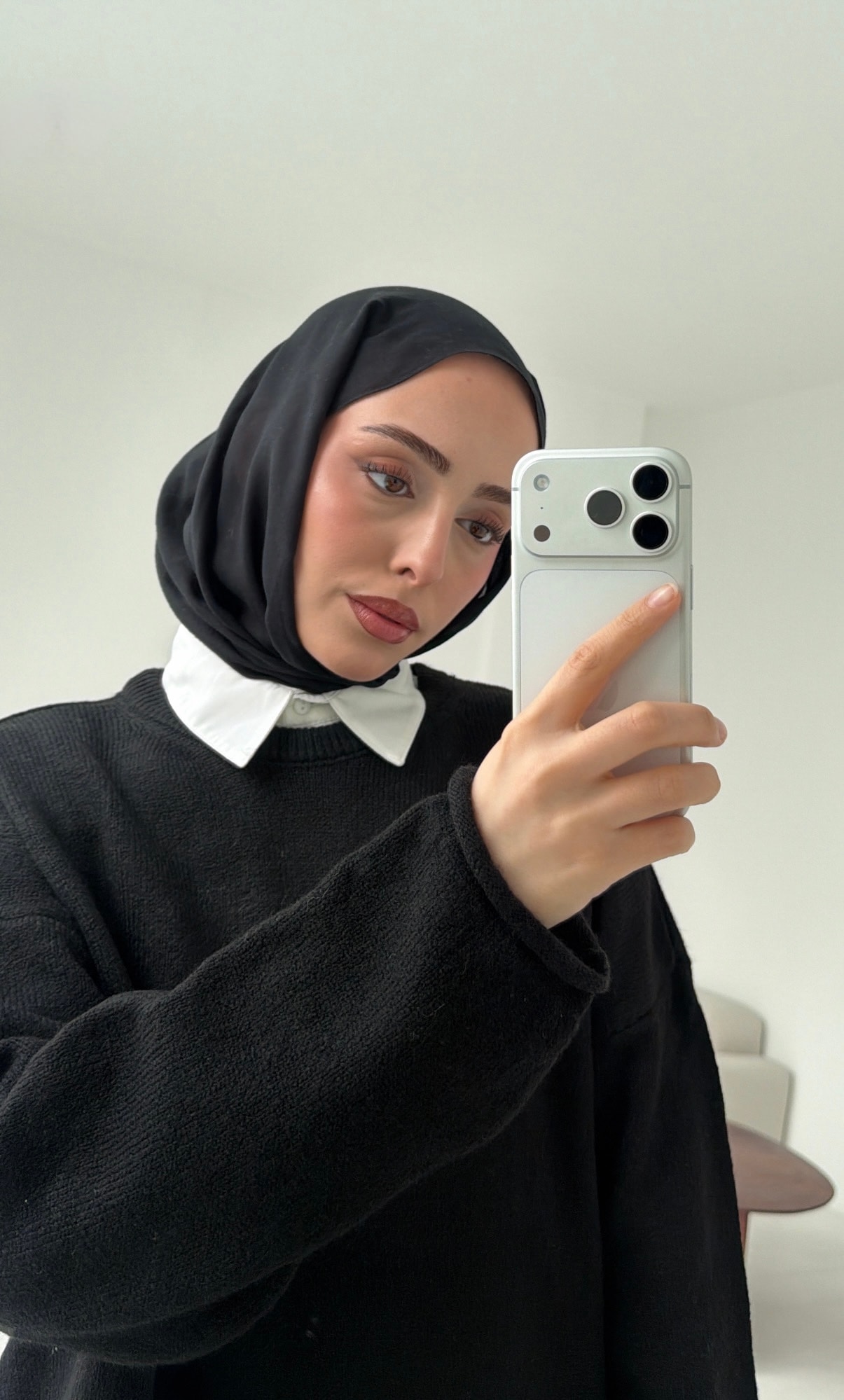 Dikişsiz Triko Kazak Siyah