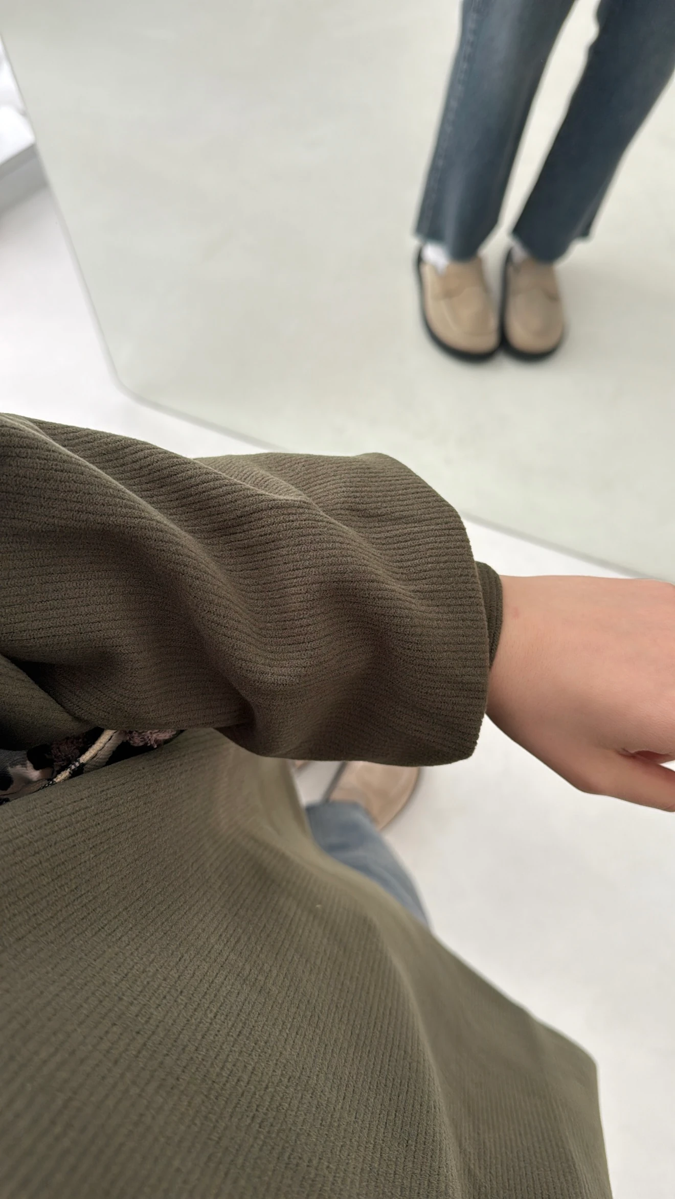 Selanik Balon Kol Bagcıklı Sweat Haki