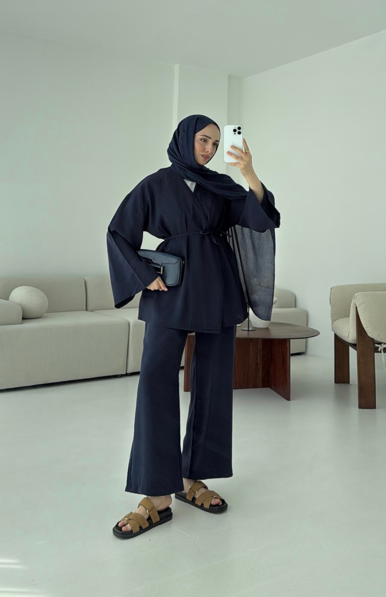 Bluz Biyeli Pantolon Takım Lacivert