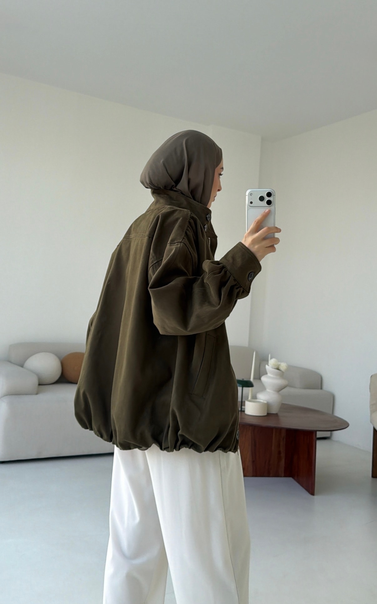 Bomber Gabardin Ceket Haki