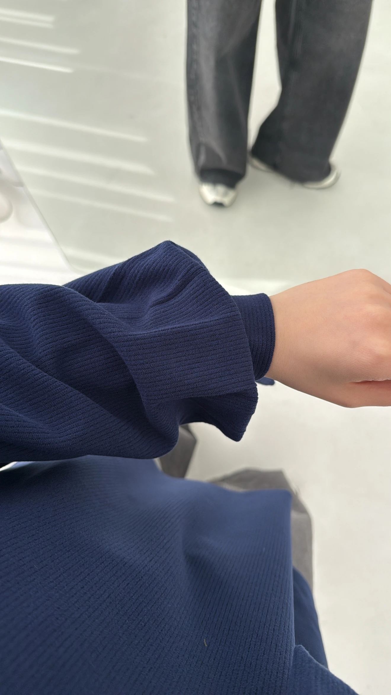 Selanik Balon Kol Bagcıklı Sweat Lacivert