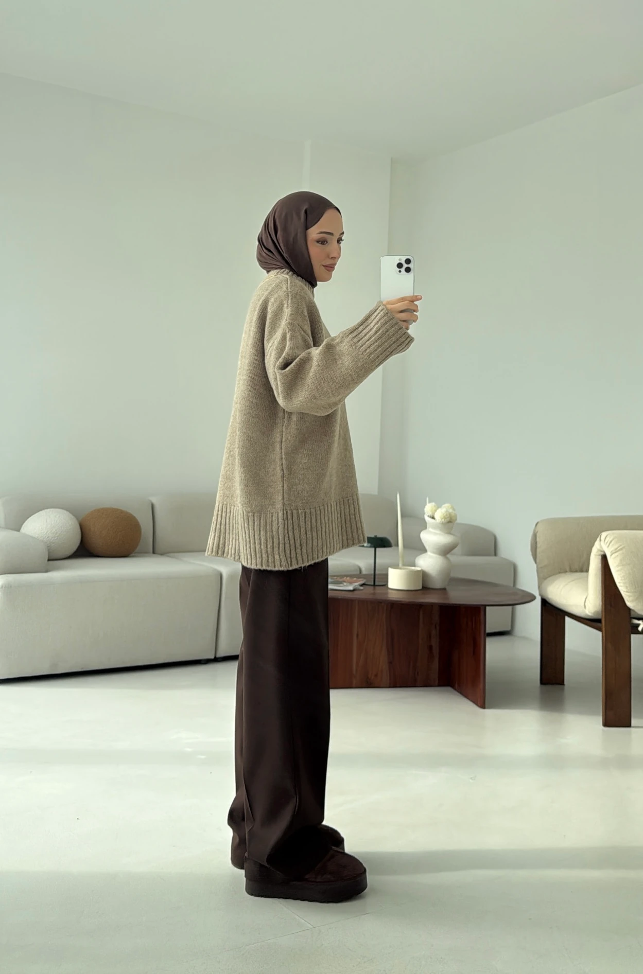 Oversize Soft Triko Kazak Vizon