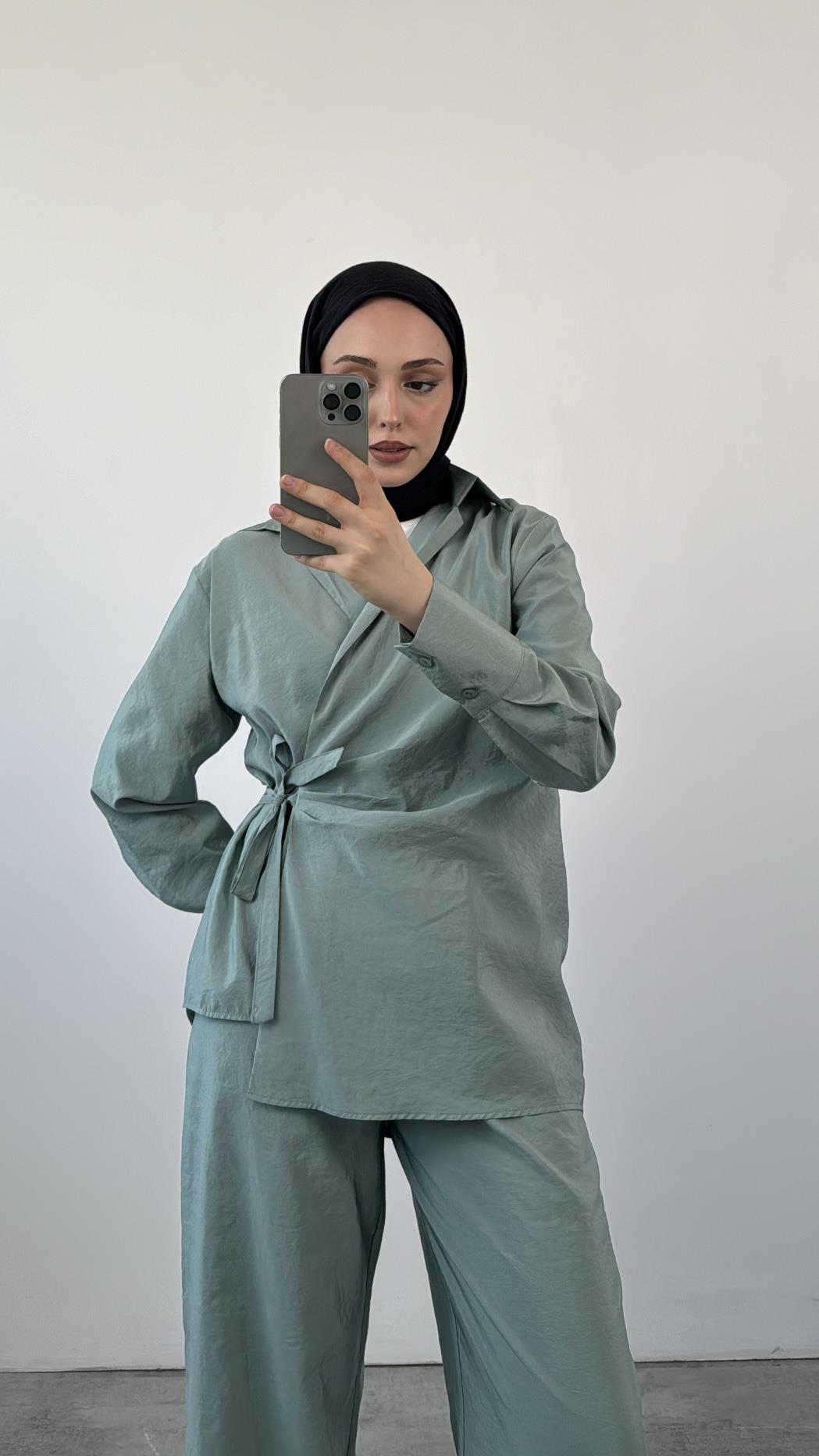 Kruvaze Gömlek Pantolon Takım