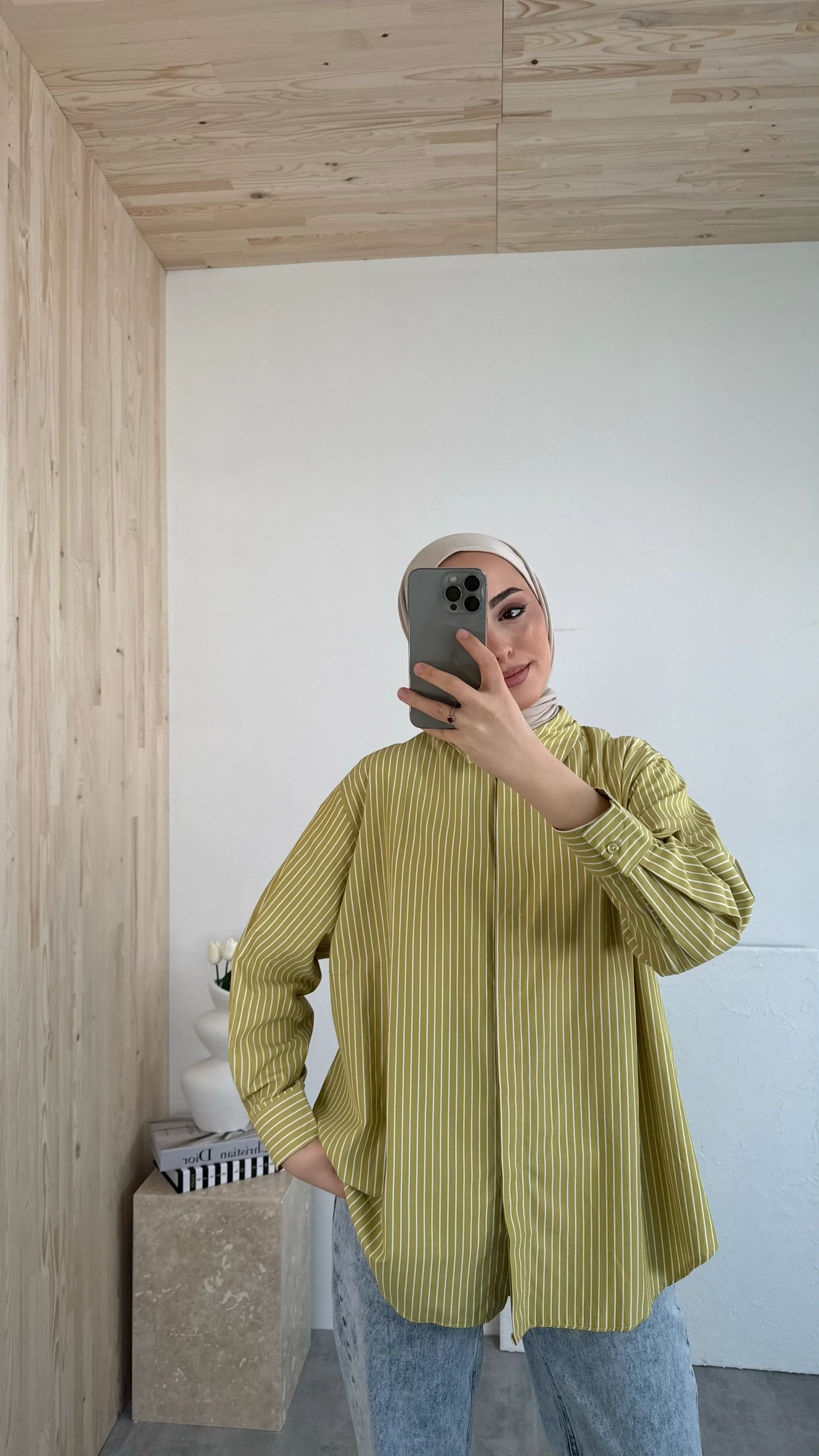 Chery Çizgili Gömlek Sarı