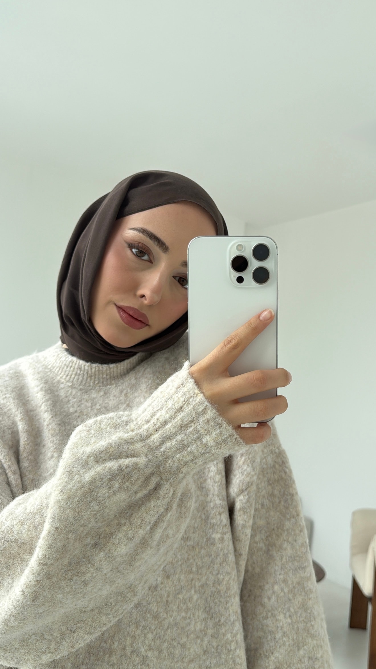 Balon Kol Yumuşak Kazak Bej