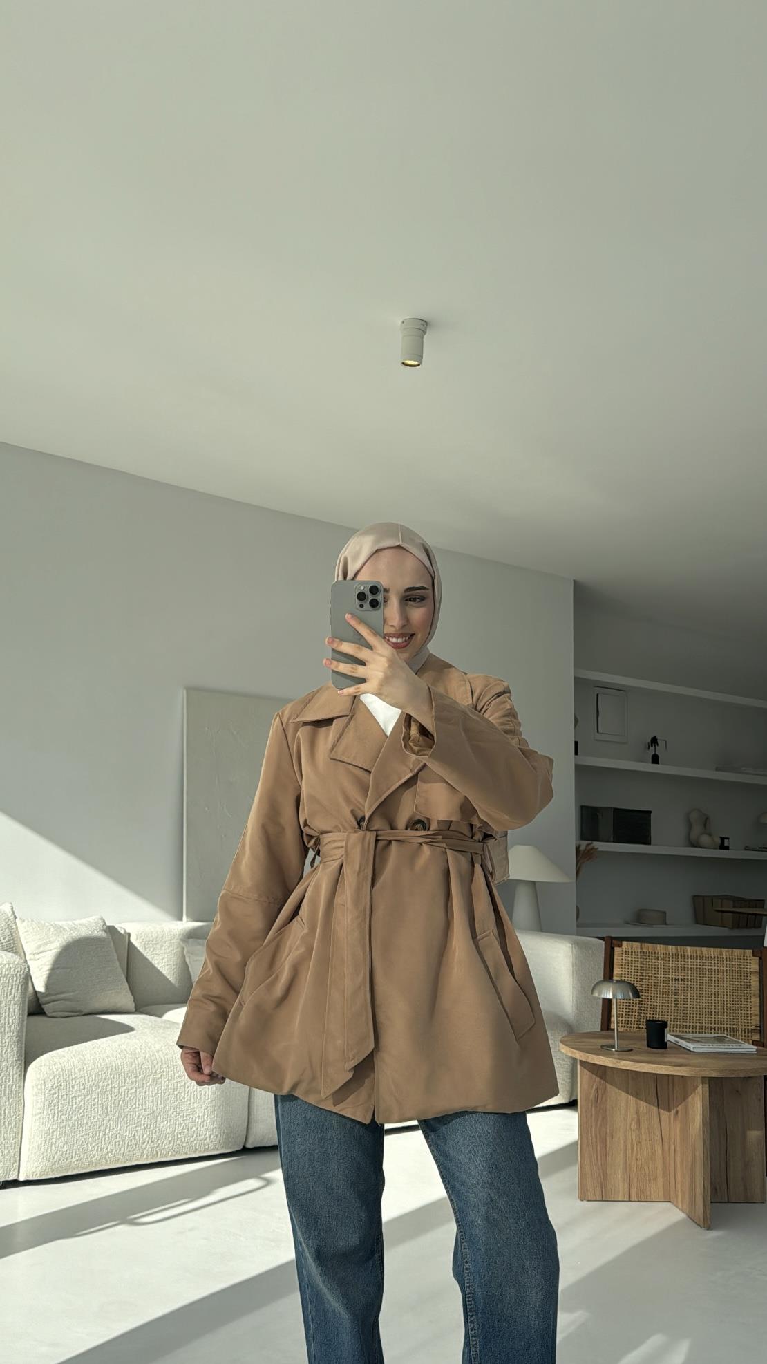 Astarlı Trençkot Camel