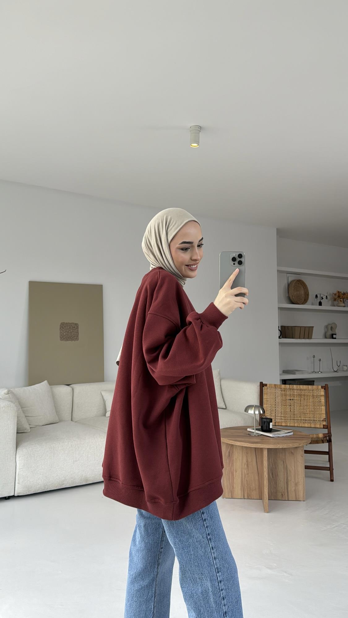Oversize Üç İplik Sweatshirt