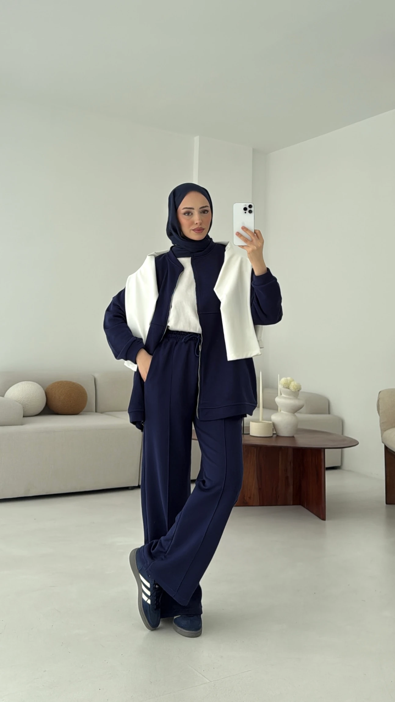 Fermuarlı 3 İplik Takım Lacivert