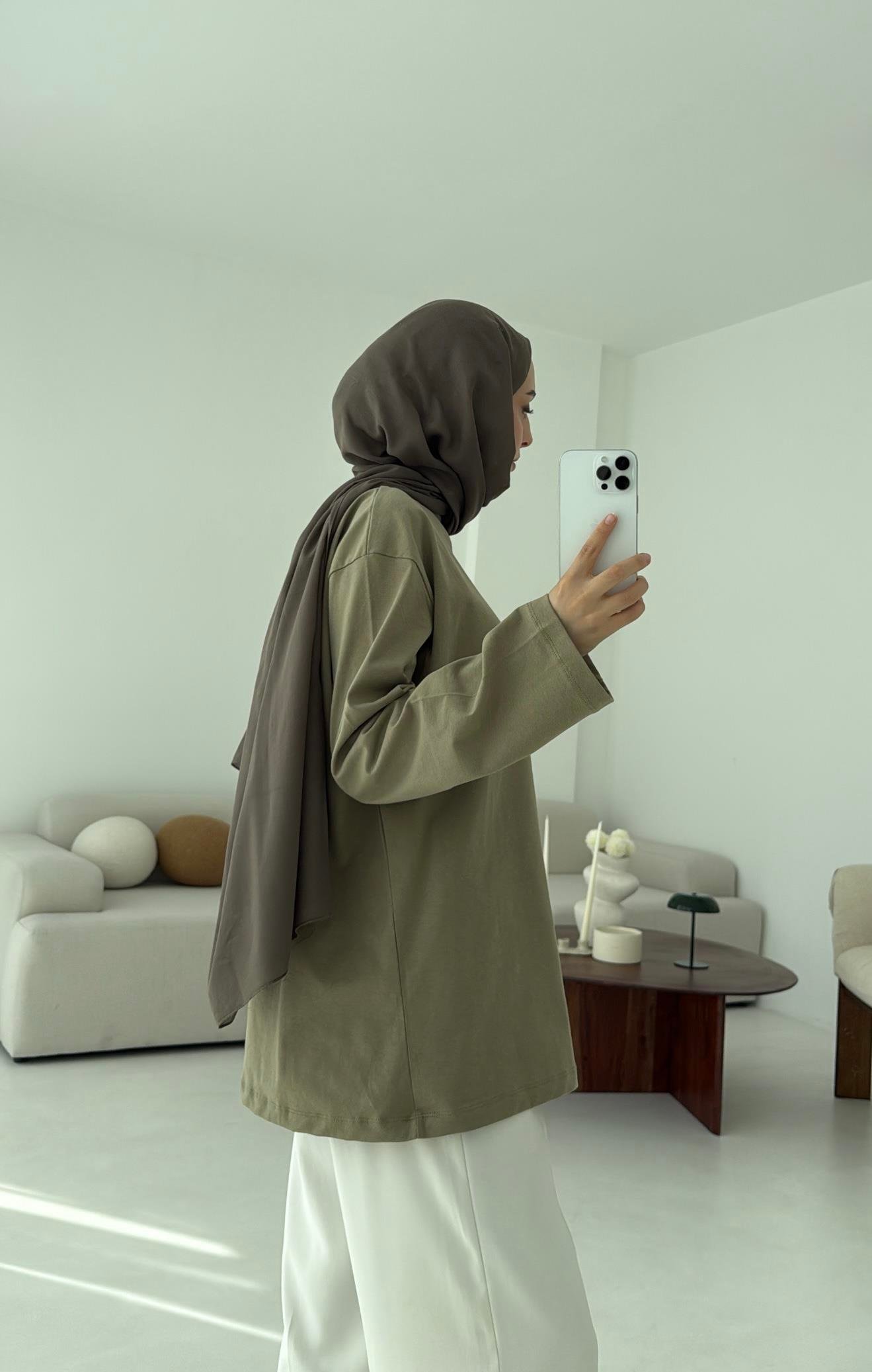 Basıc Sweatshirt Haki