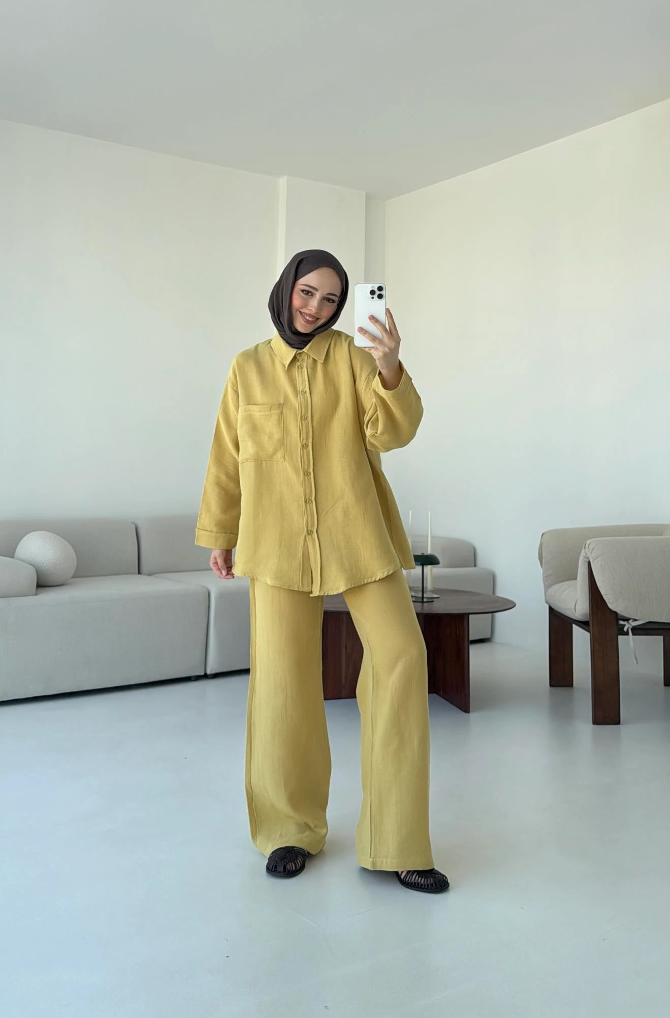 Müslin Pantolon TakımYağ Yeşili