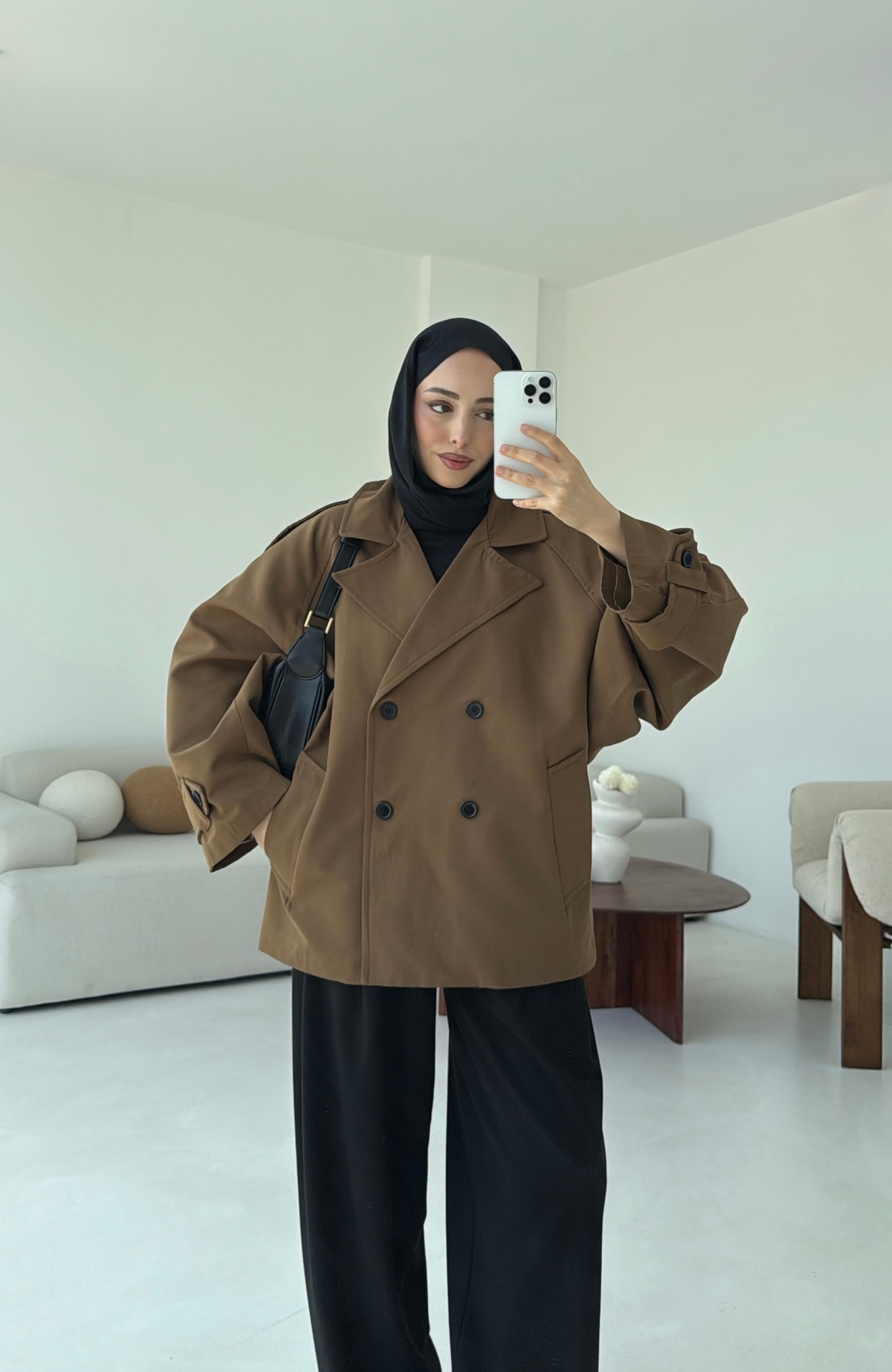 Geniş Kol Oversize Trençkot Olive