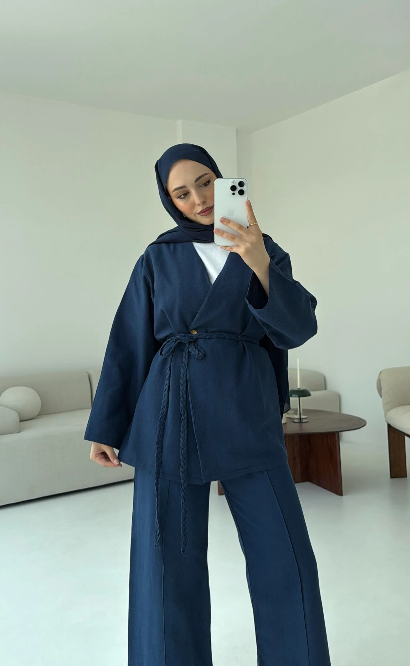 Örgü Kemer Takım Lacivert